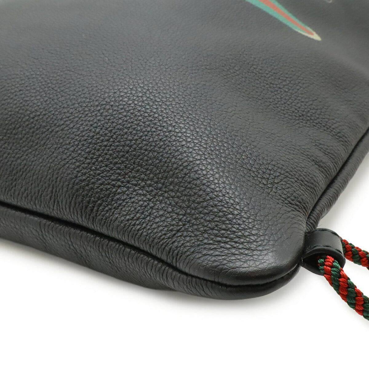 Gucci Black Green Red Color Leather Backpack (Pre-Owned)