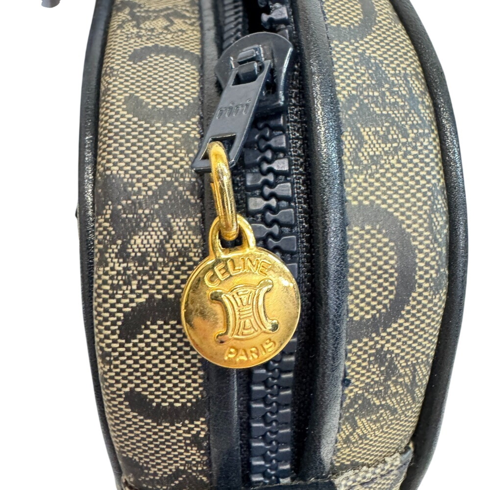 Celine Gray Navy Pvc Leather Pochette Shoulder Bag (Pre-Owned)