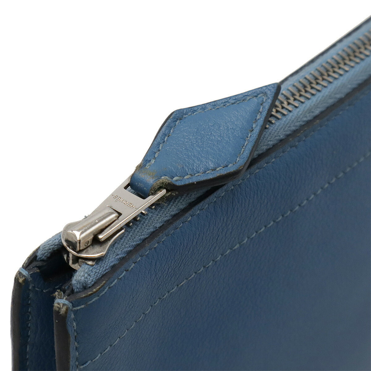 Hermes Blue Leather Clutch Bag (Pre-Owned)