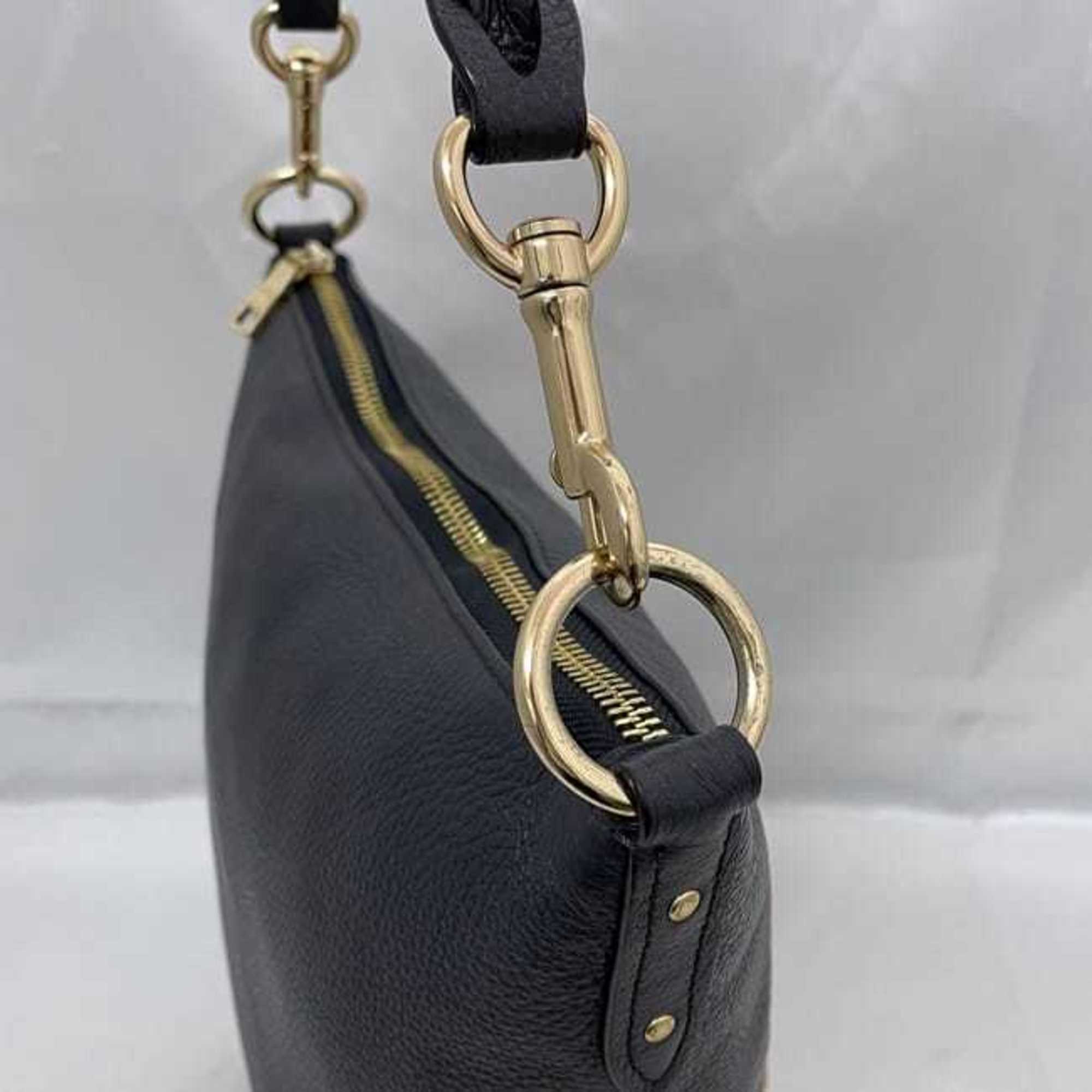 Coach Navy Leather Shoulder Bag (Pre-Owned)