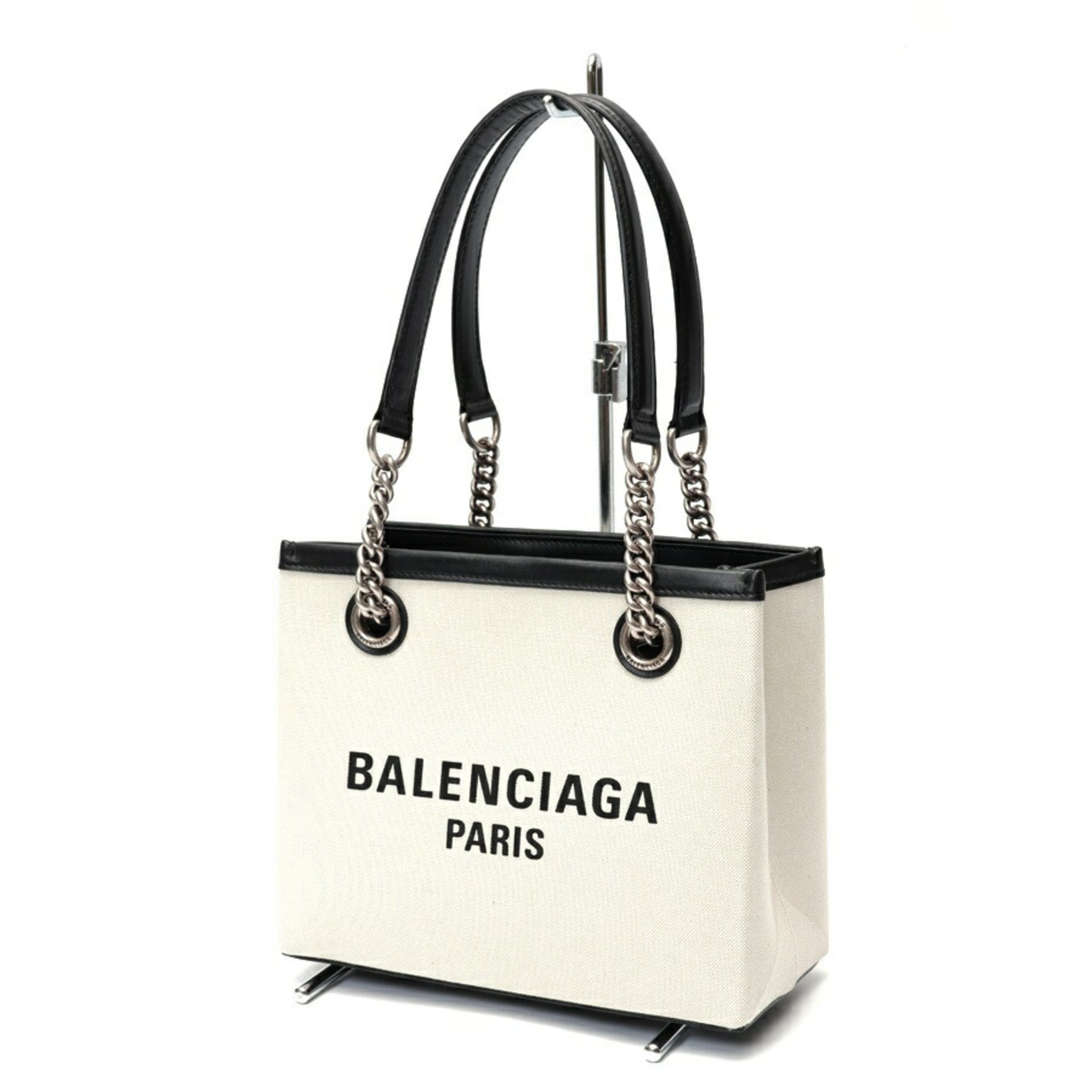 Balenciaga Black Canvas Leather Tote Bag (Pre-Owned)