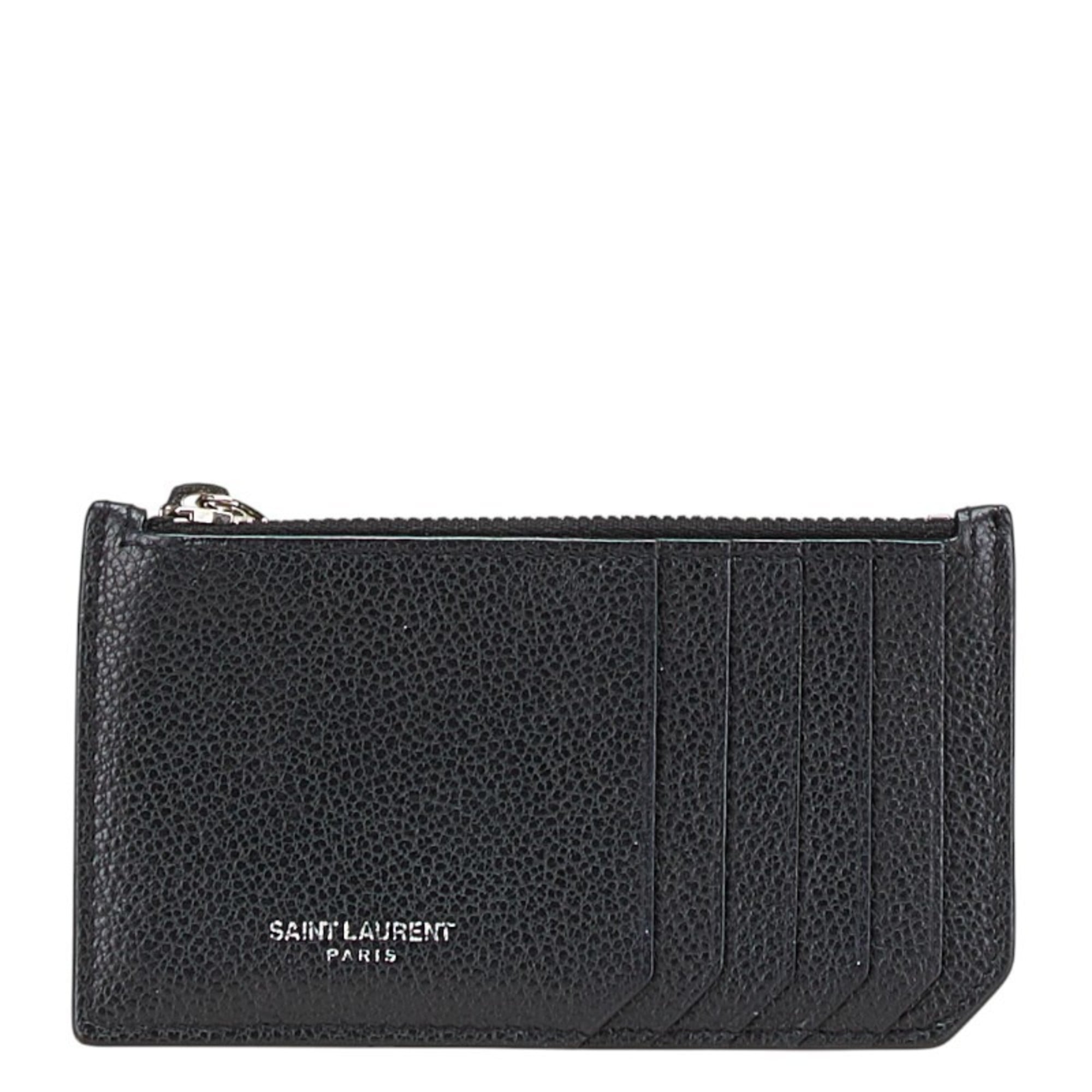 Saint Laurent Black Leather Coin Purse/Coin Case (Pre-Owned)