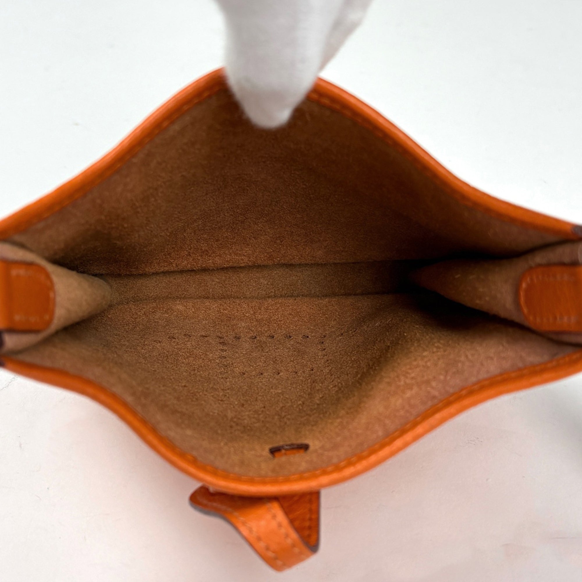 Hermes Evelyne Orange Taurillon Clemence Leather Pochette Shoulder Bag (Pre-Owned)