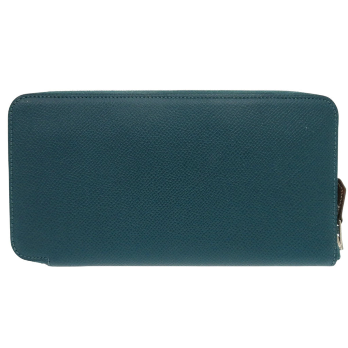 Hermes Green Epsom Leather Silk Long Wallet (Bi-Fold) (Pre-Owned)