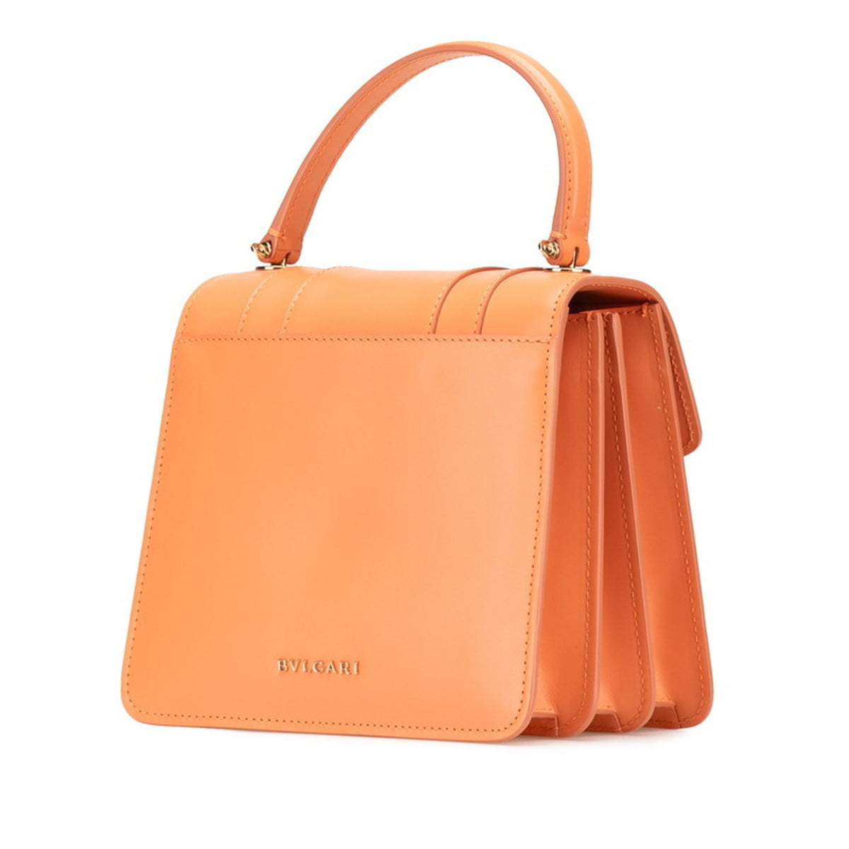 Bvlgari Orange Leather Handbag Shoulder Bag (Pre-Owned)