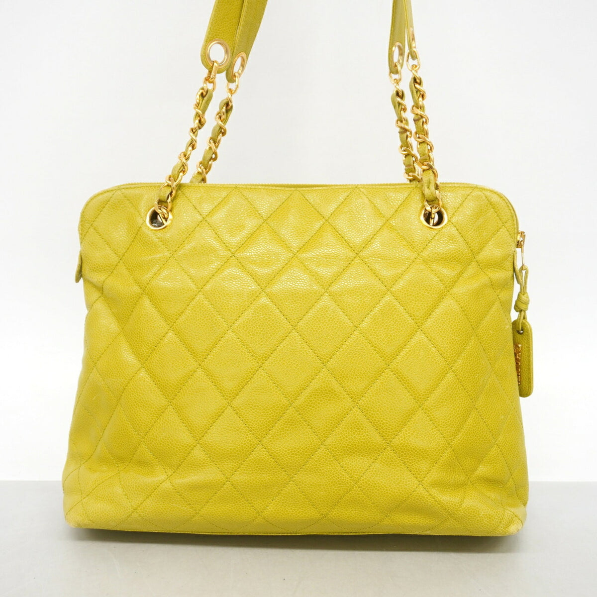Chanel Light Green Grained Calfskin Tote Bag (Pre-Owned)