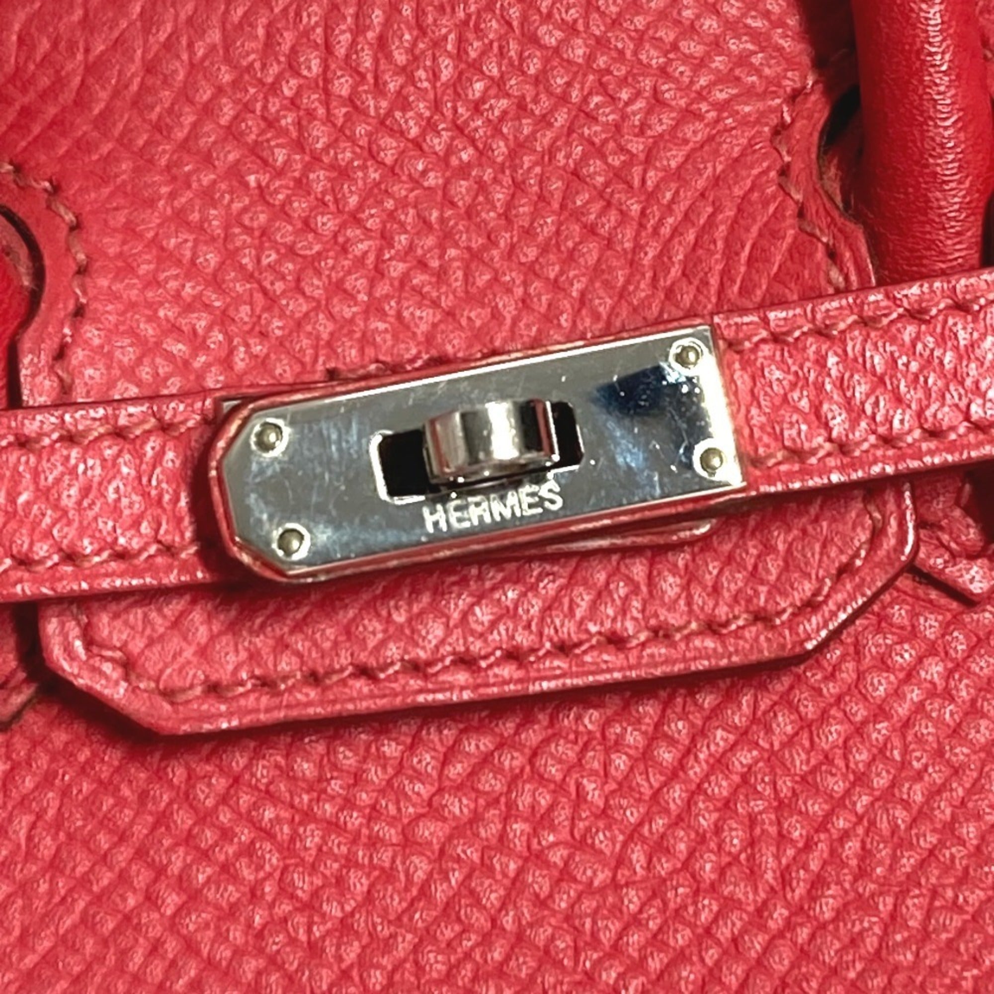 Hermes Red Color Leather Handbag Shoulder Bag (Pre-Owned)
