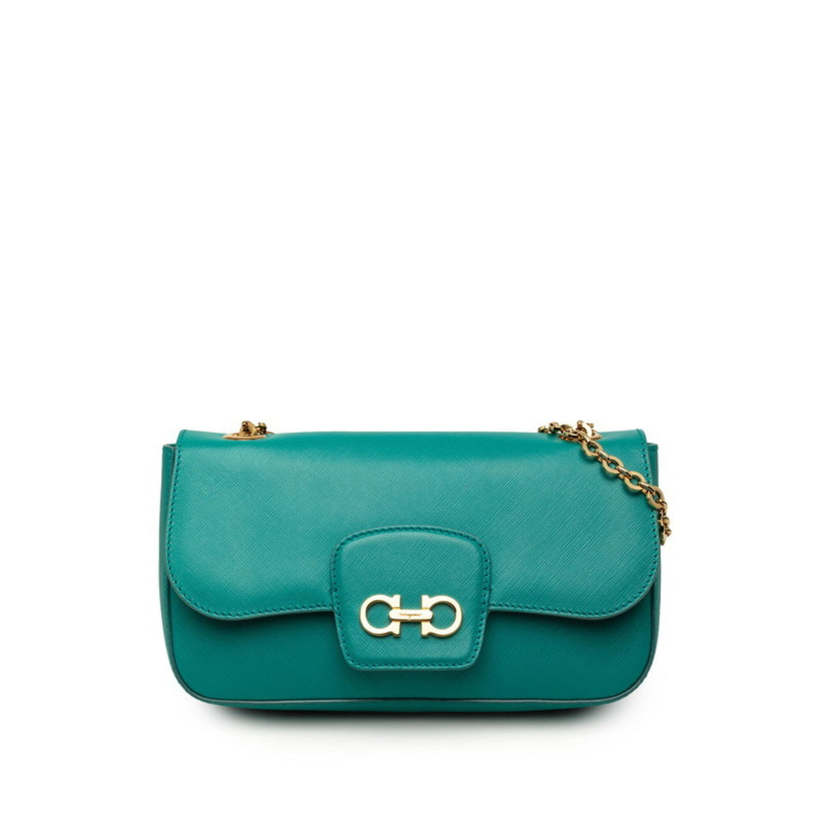 Salvatore Ferragamo Green Leather Handbag (Pre-Owned)