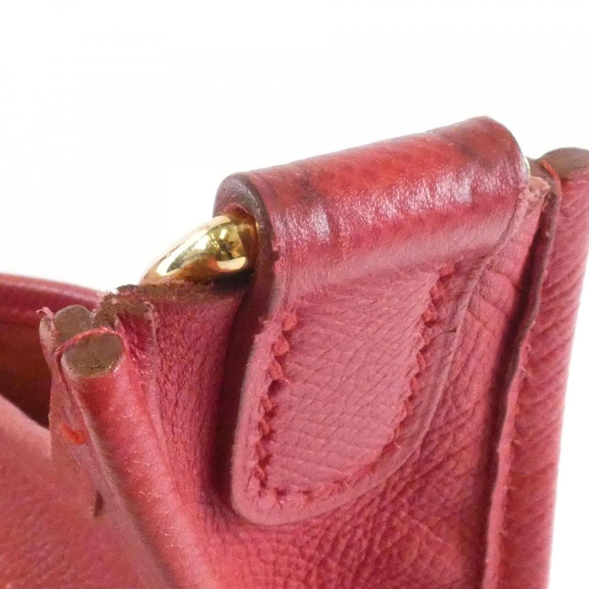 Hermes Rouge Vif Courchevel Leather Shoulder Bag (Pre-Owned)