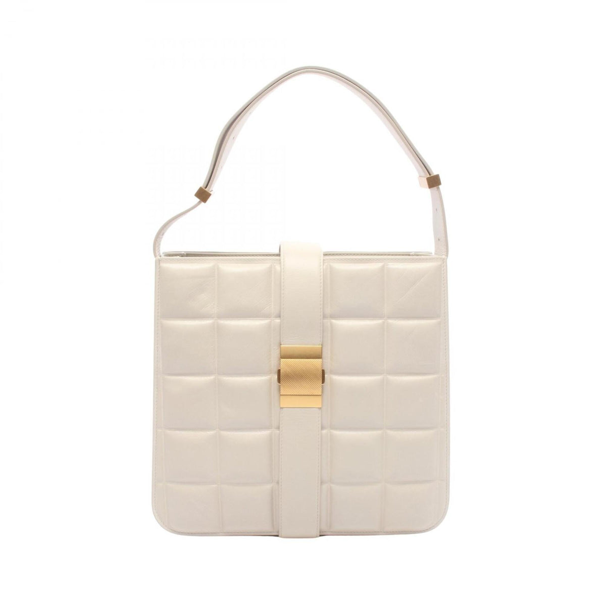 Bottega Veneta White Leather Handbag Shoulder Bag (Pre-Owned)