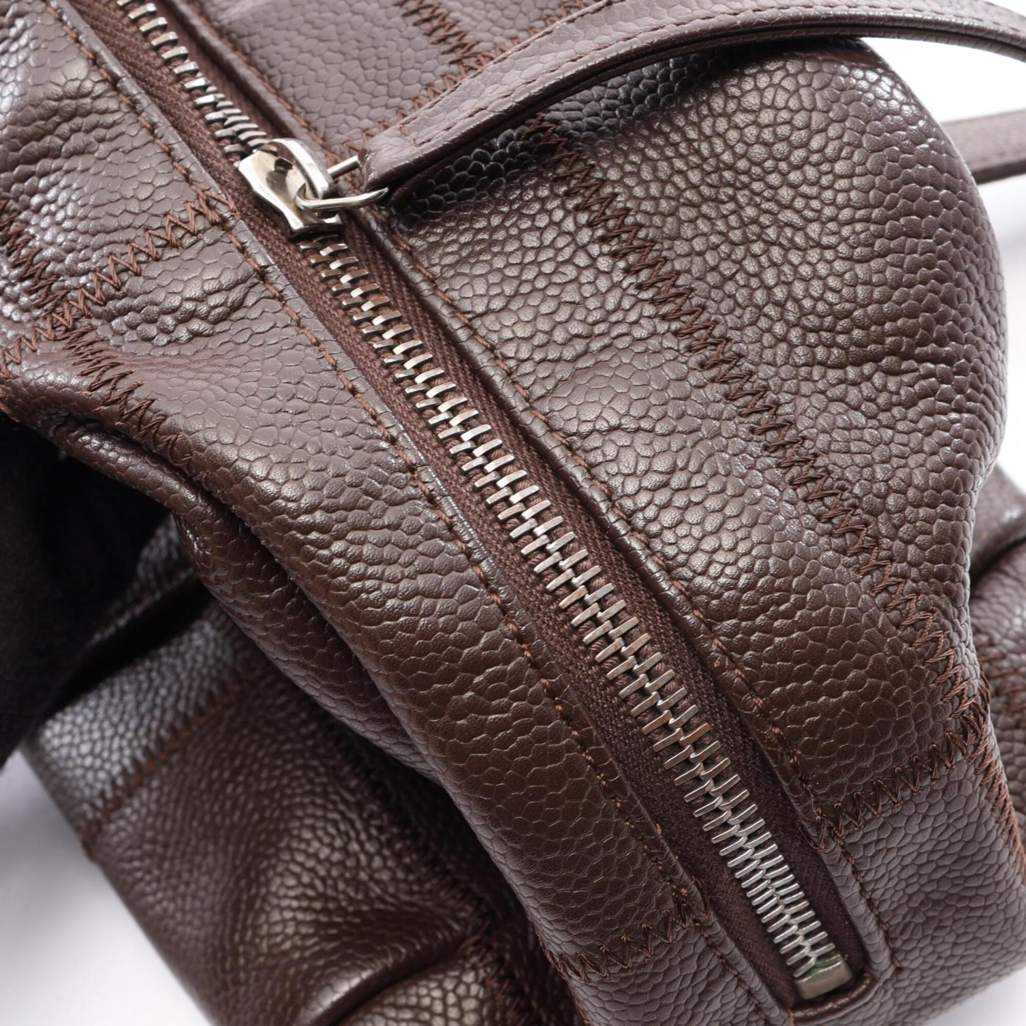 Chanel Brown Grained Calfskin Handbag Shoulder Bag (Pre-Owned)