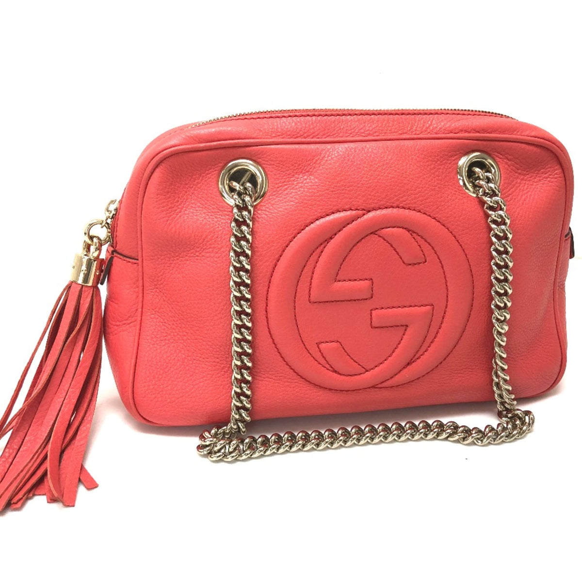 Gucci Pink Leather Shoulder Bag (Pre-Owned)