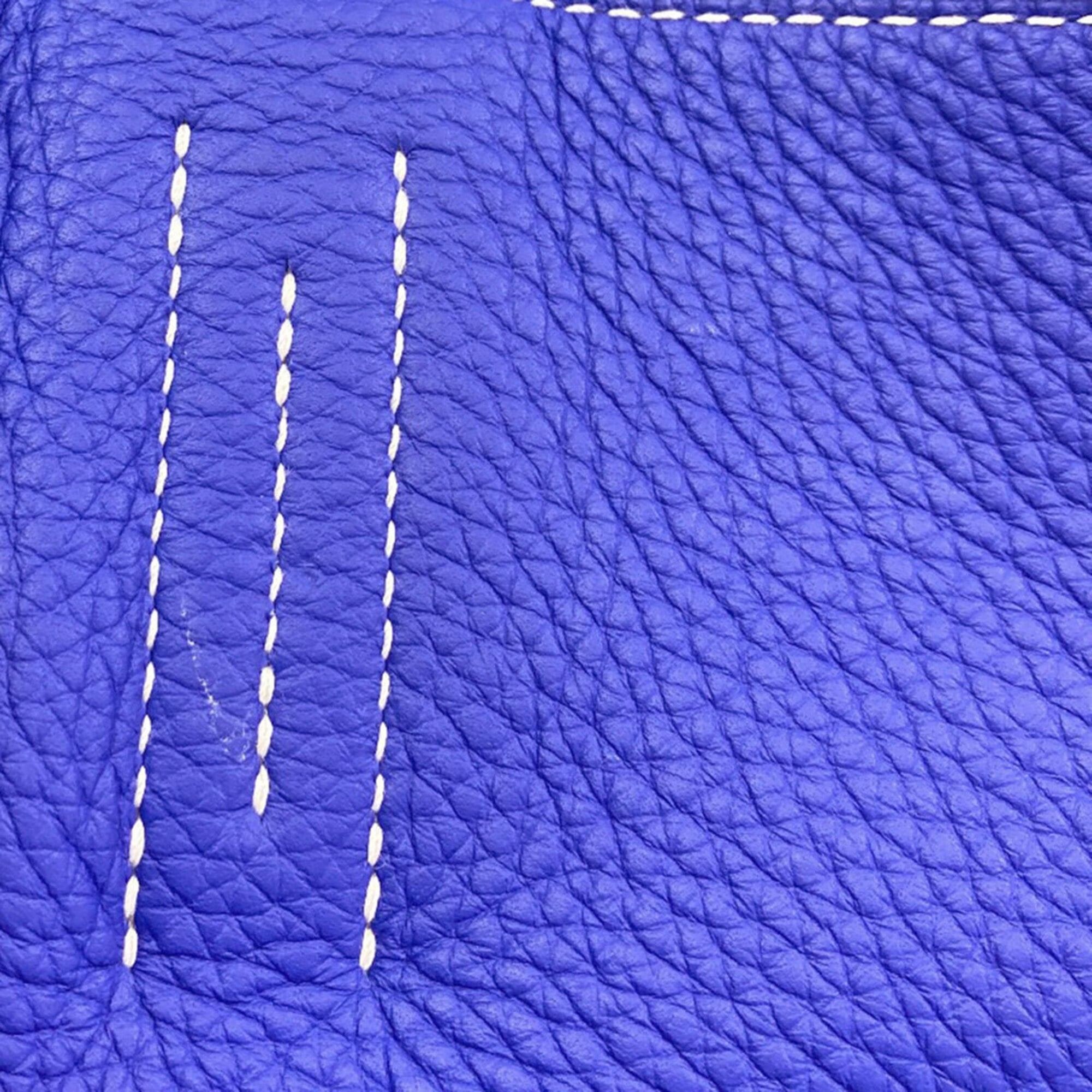 Hermes Blue Gray Leather Tote Bag (Pre-Owned)