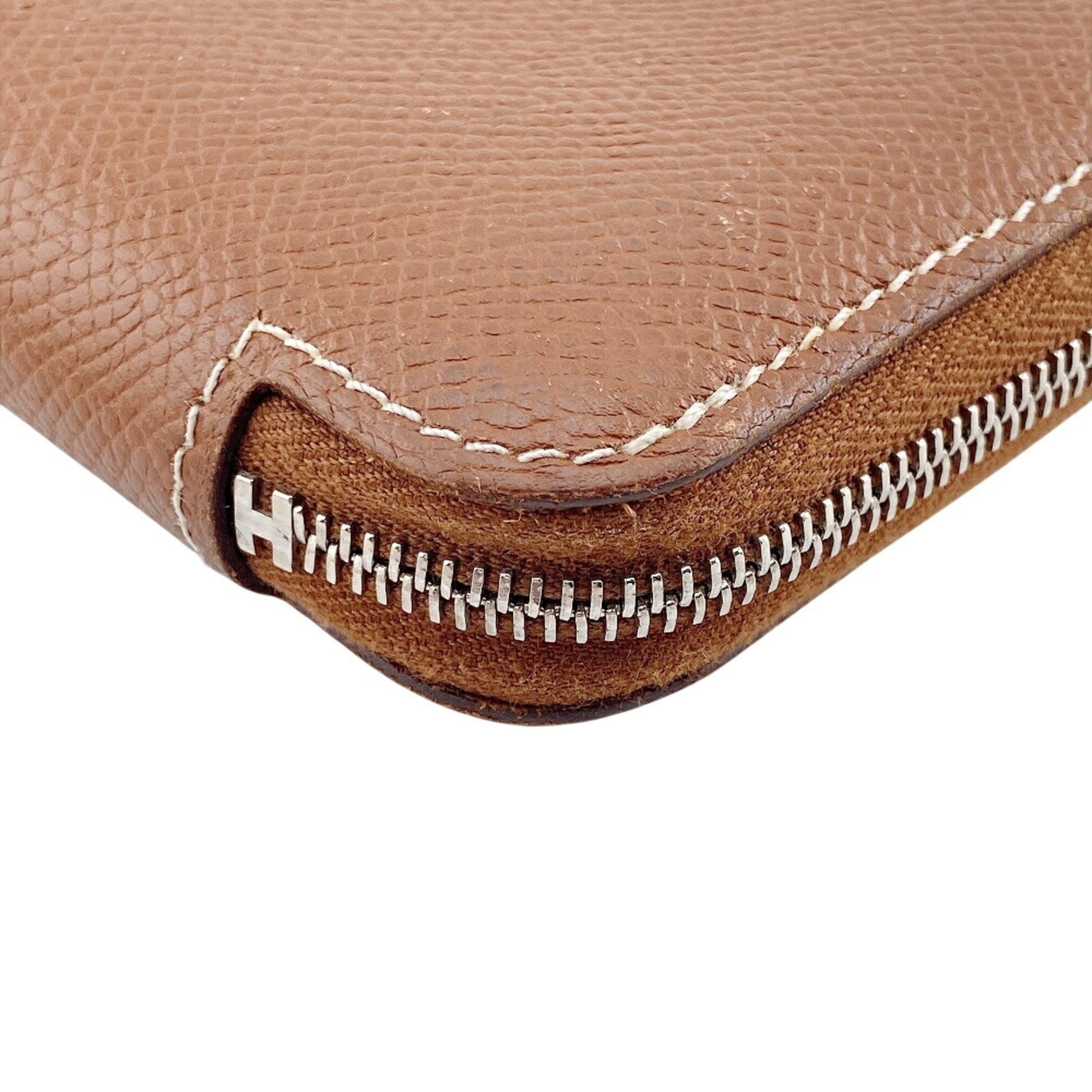 Hermes Brown Leather Coin Purse/Coin Case (Pre-Owned)