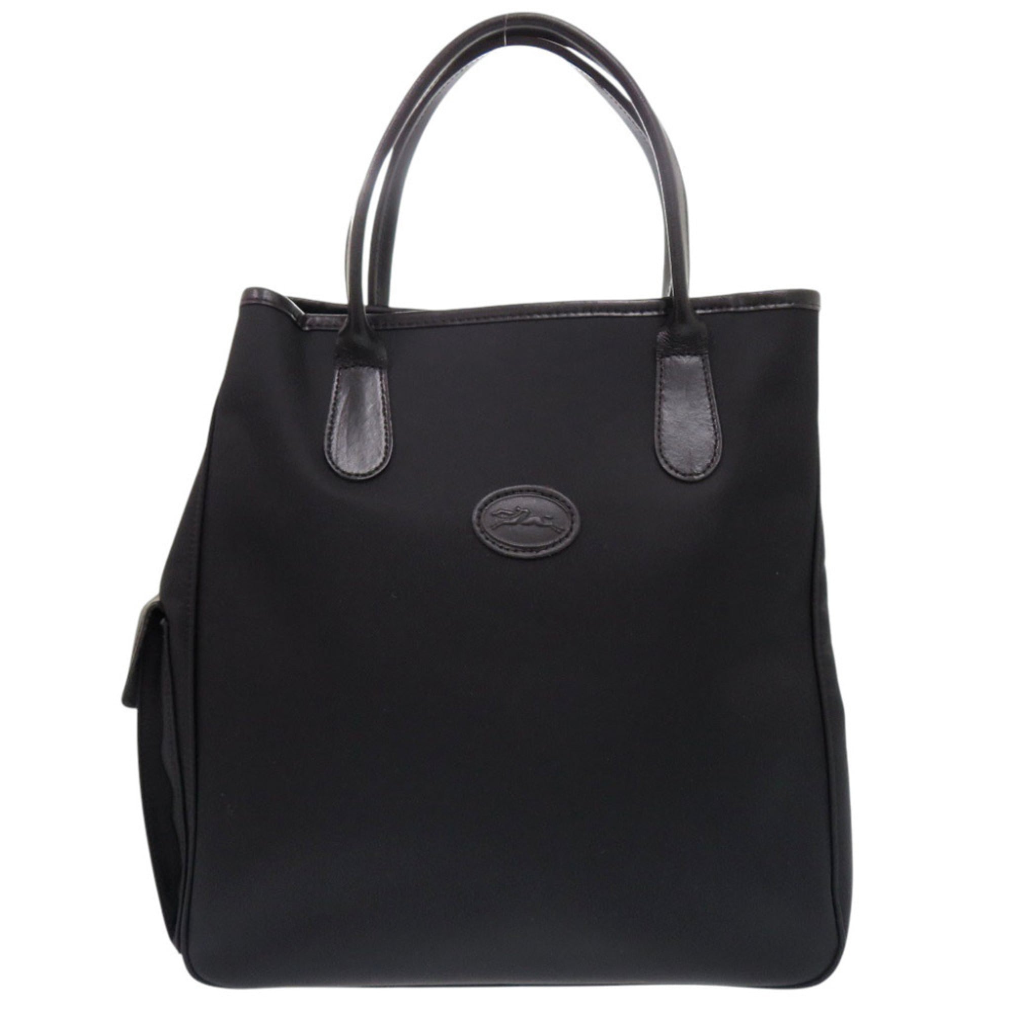 Longchamp Black Nylon Leather Handbag (Pre-Owned)