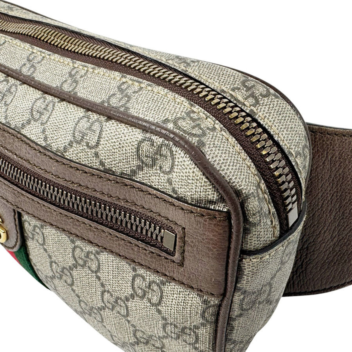 Gucci Brown Gg Supreme Leather Fanny Pack (Pre-Owned)