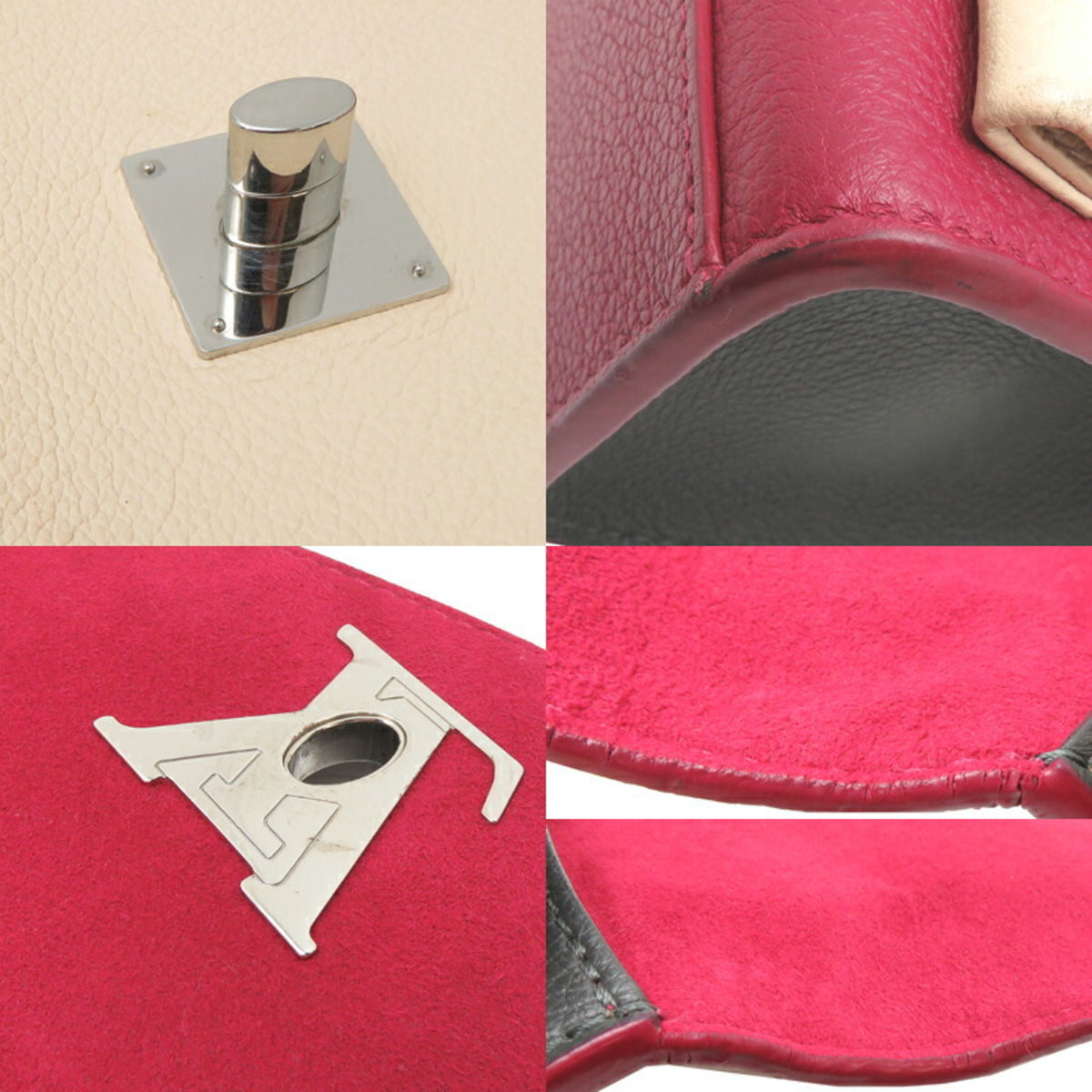 Louis Vuitton Bordeaux Ivory Leather Shoulder Bag (Pre-Owned)