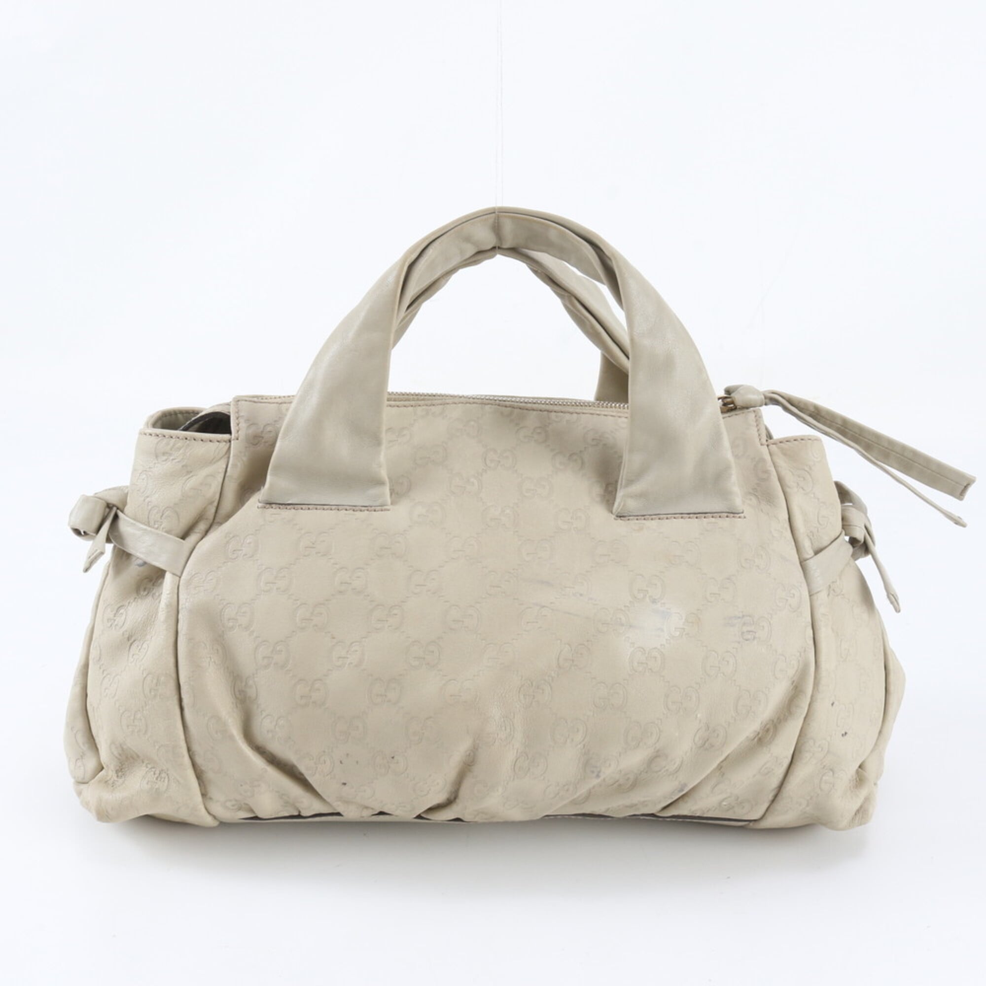 Gucci Ivory Leather Handbag Tote Bag (Pre-Owned)
