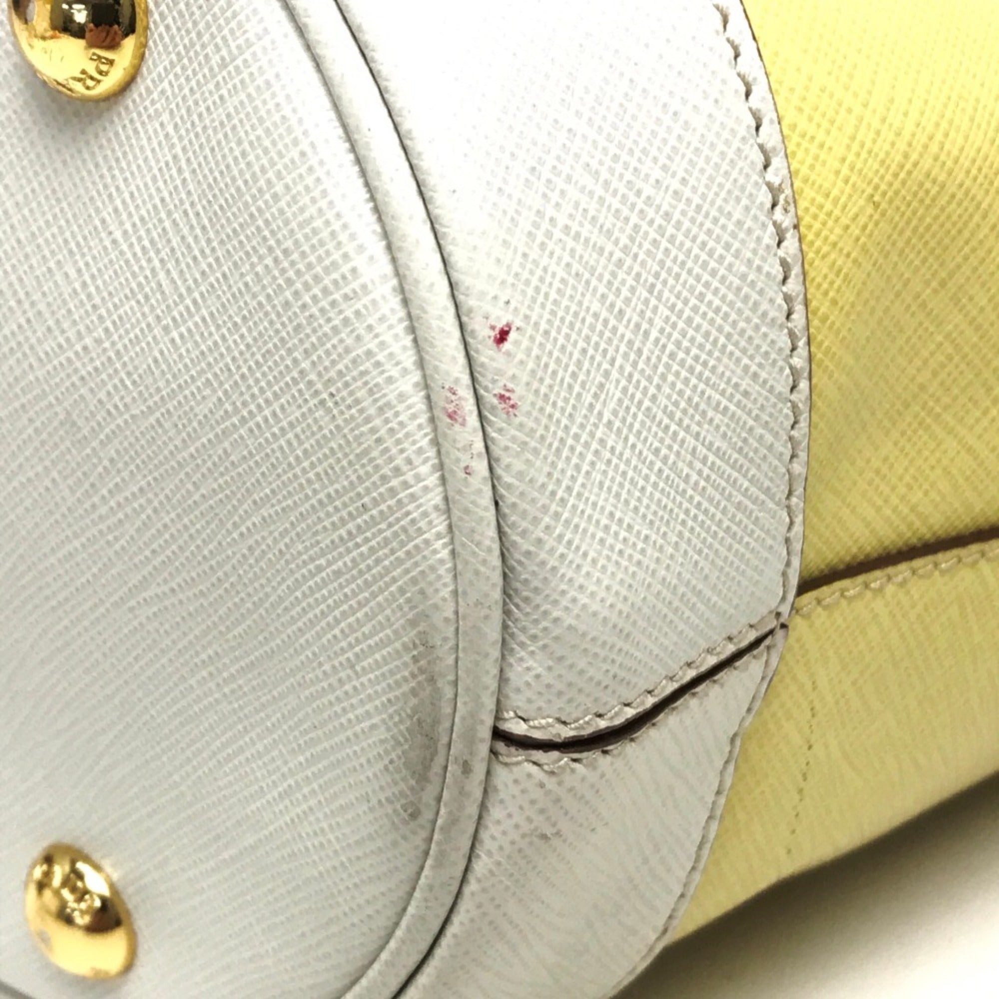 Prada Yellow Leather Shoulder Bag (Pre-Owned)