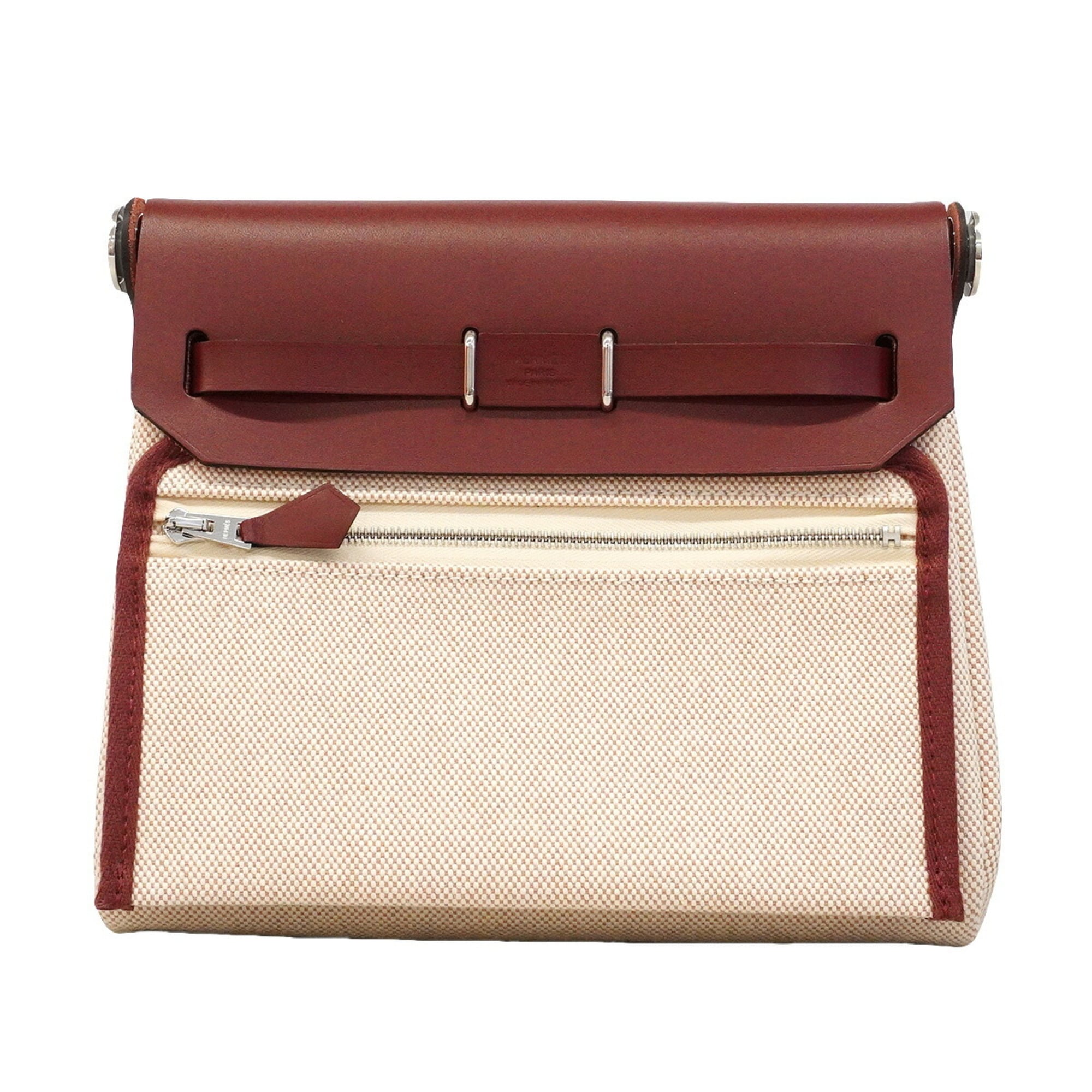 Hermes Rouge H Toile H Shoulder Bag (Pre-Owned)