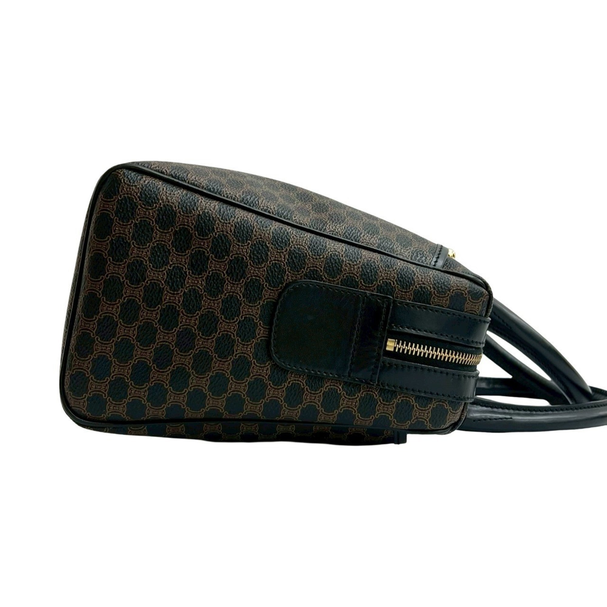 Celine Black Brown Leather Pvc Boston Bag Handbag (Pre-Owned)