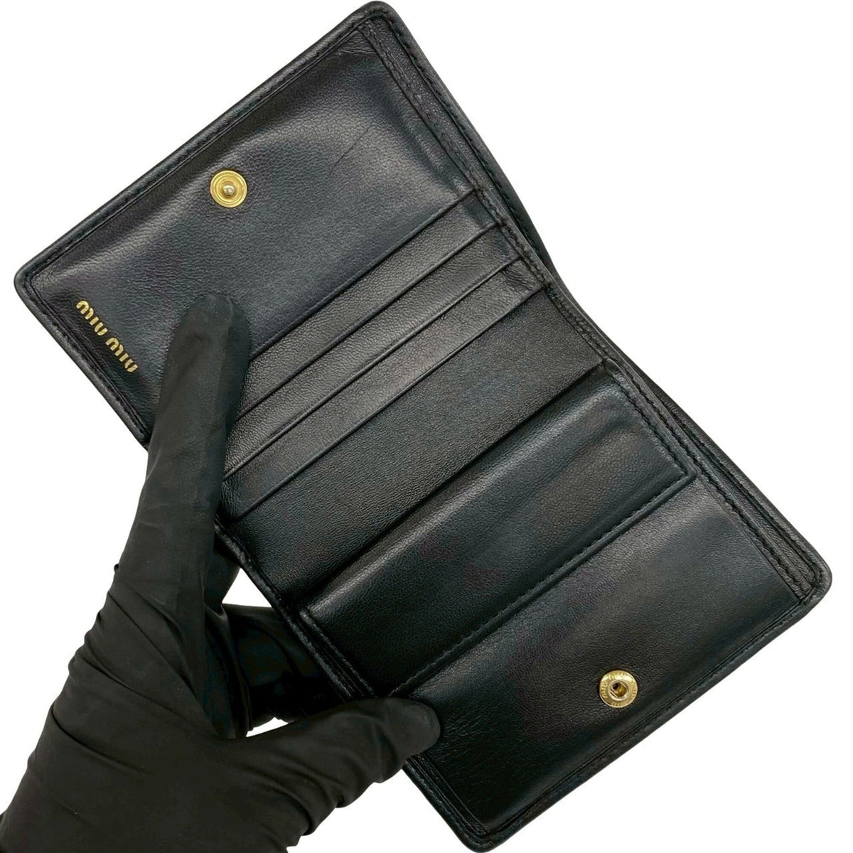 Miu Miu Black Leather Wallet (Bi-Fold) (Pre-Owned)