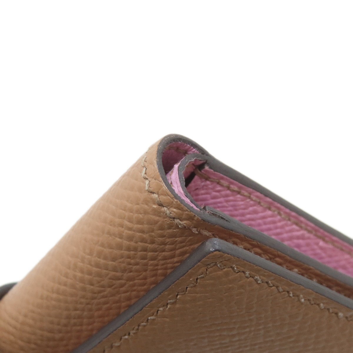 Hermes Brown Pink Epsom Leather Wallet (Bi-Fold) (Pre-Owned)