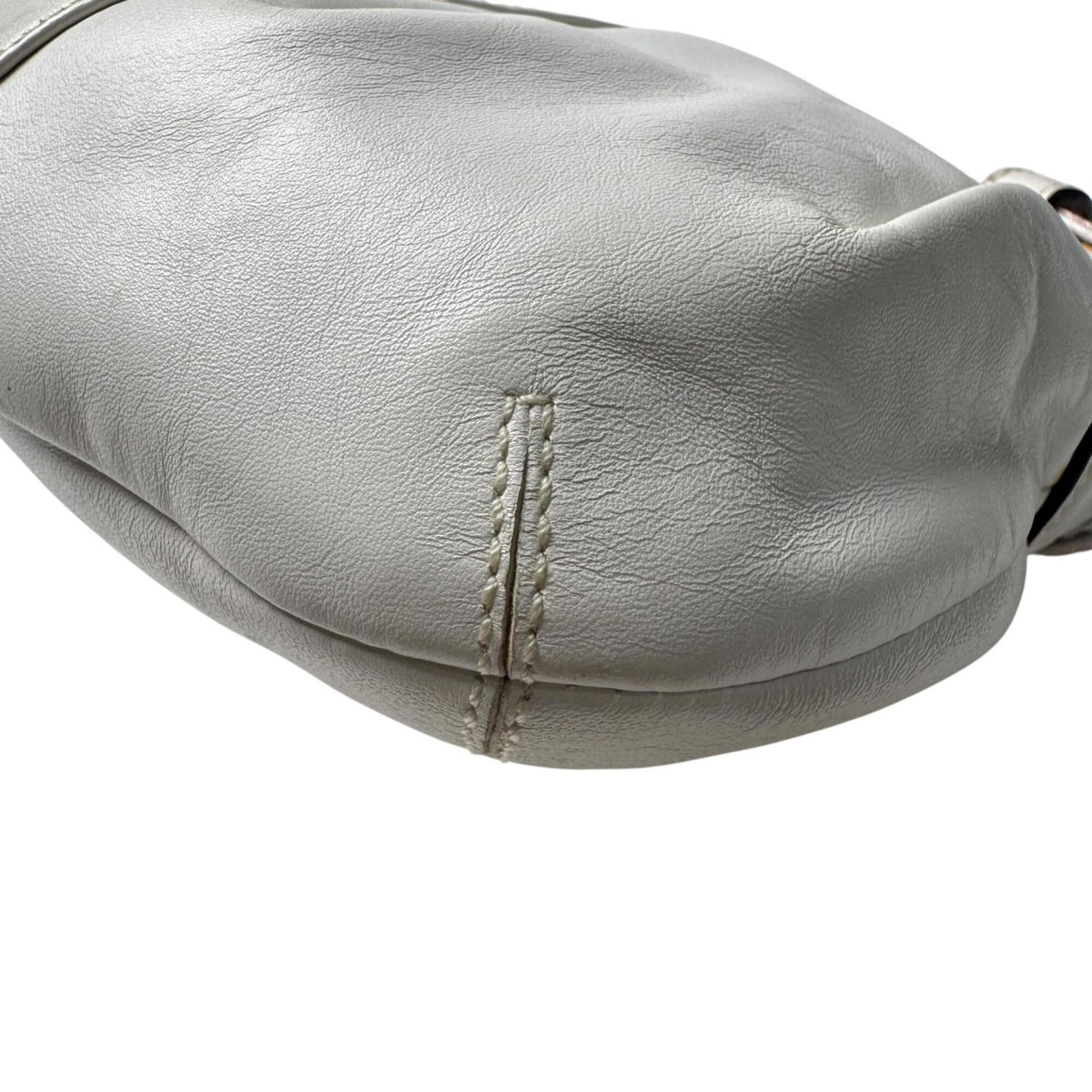 Coach Red Color White Leather Shoulder Bag (Pre-Owned)