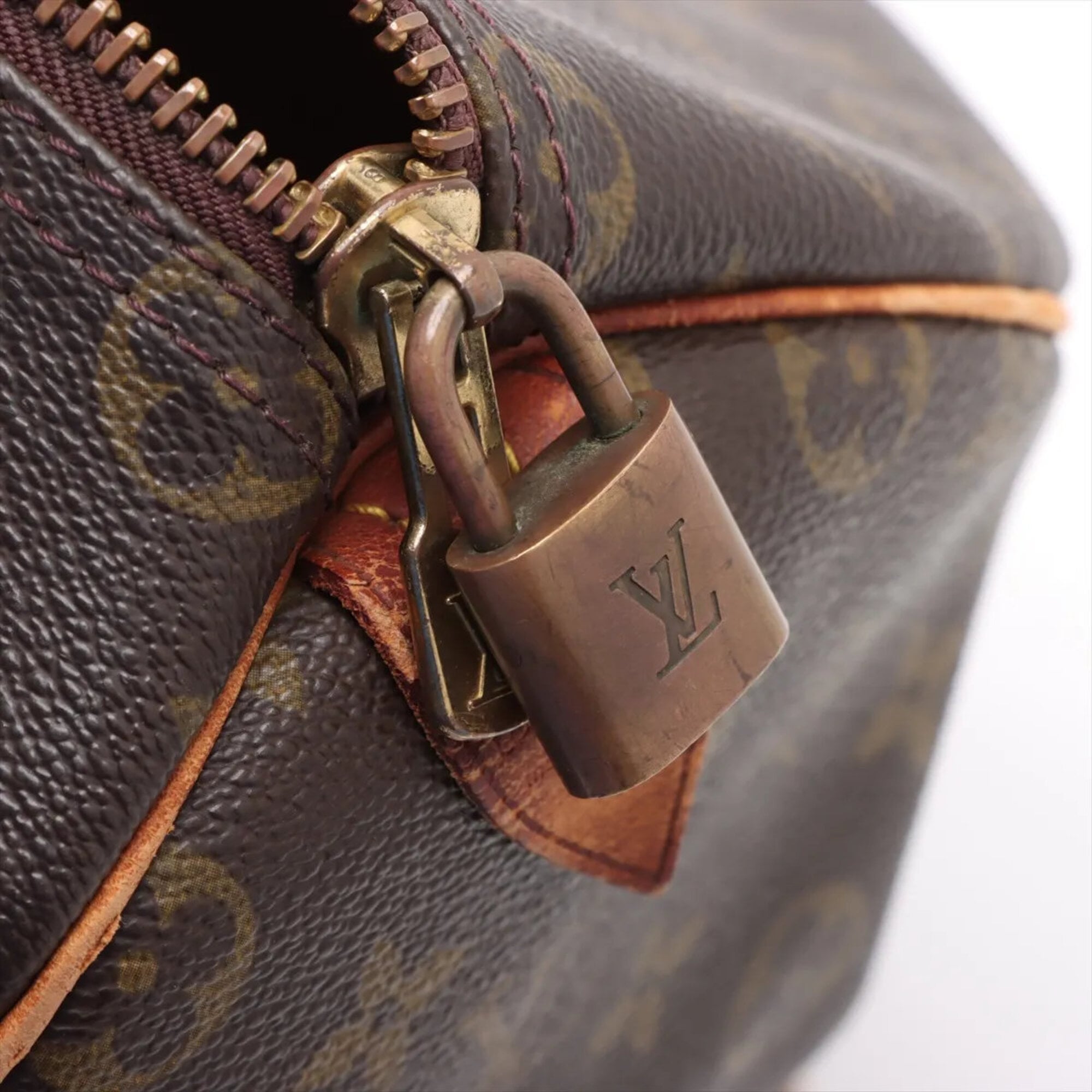 Louis Vuitton Brown Coated Canvas Leather Handbag Tote Bag (Pre-Owned)