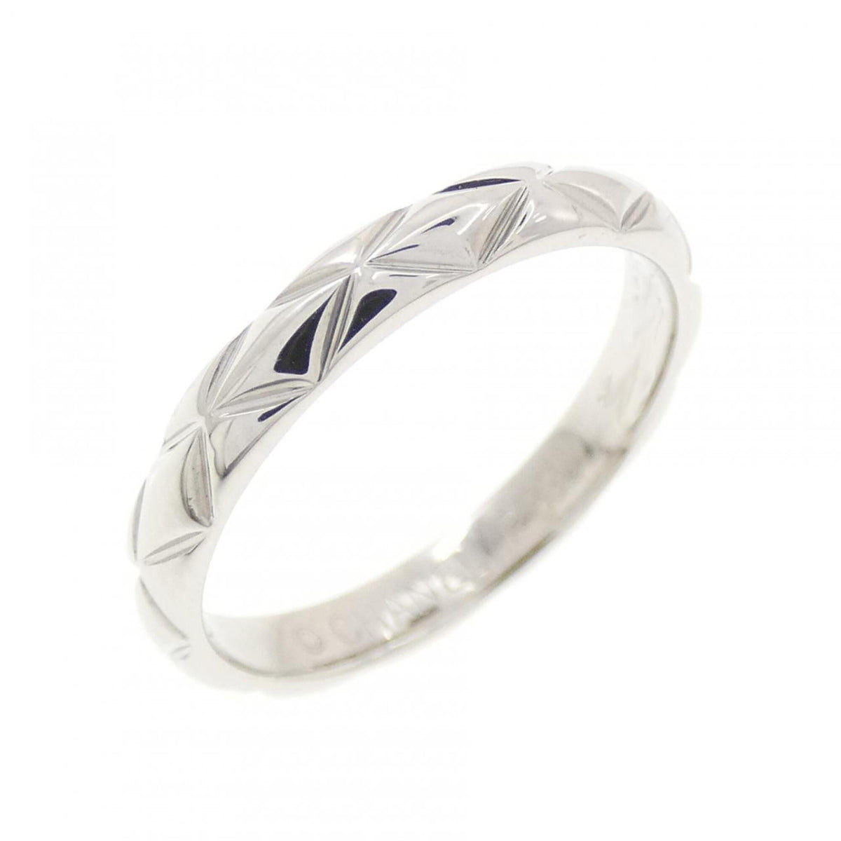 Chanel Platinum Platinum 950 Band Ring (Pre-Owned)
