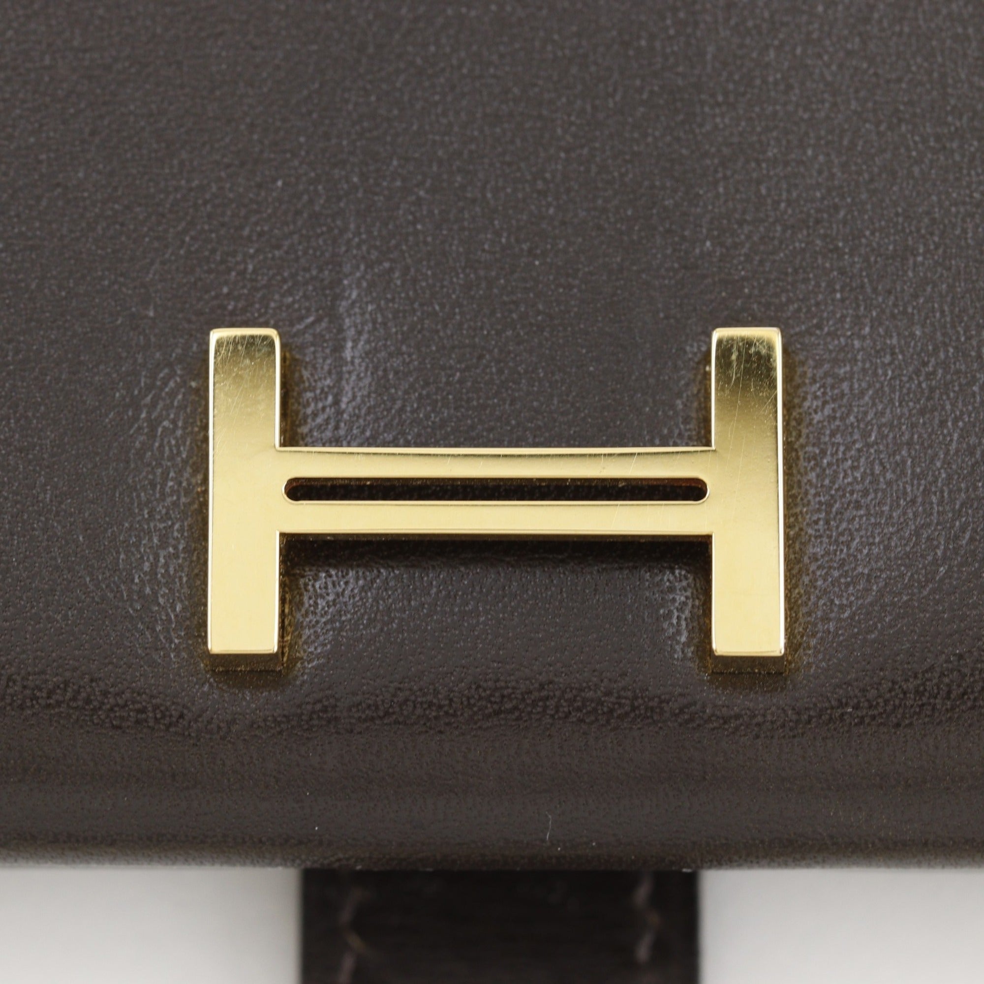 Hermes Brown Box Calf Leather Long Wallet (Bi-Fold) (Pre-Owned)