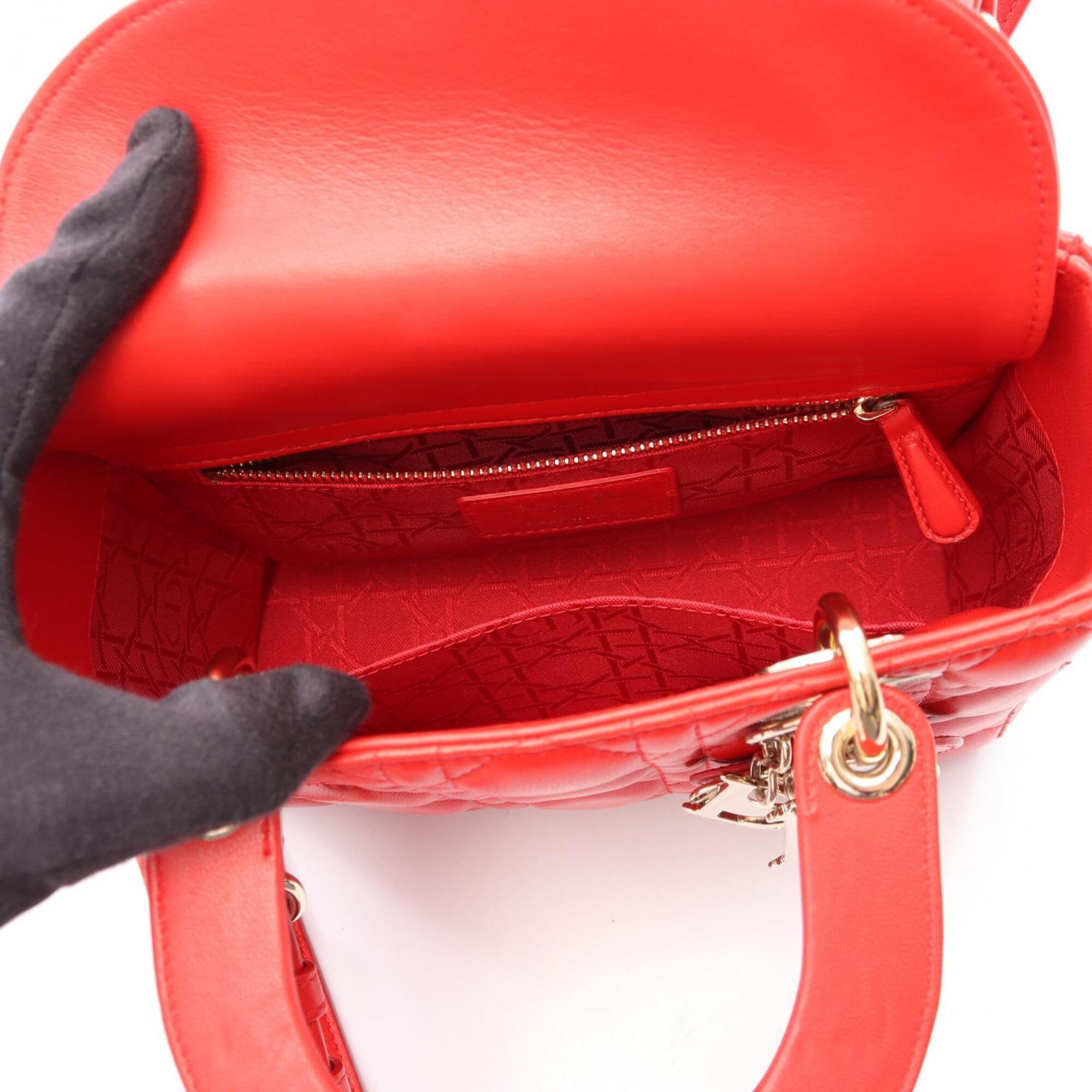 Christian Dior Red Color Leather Handbag (Pre-Owned)