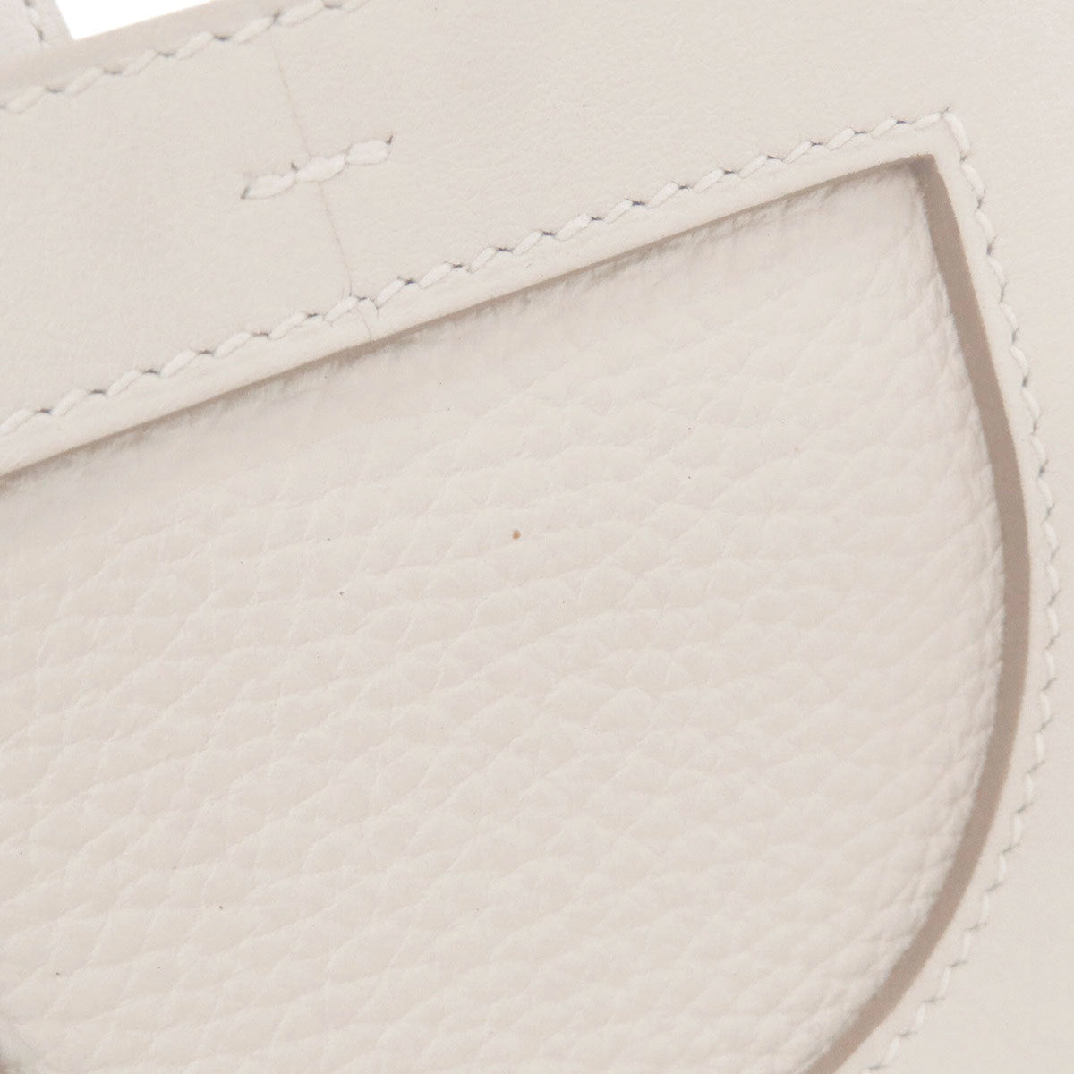 Hermes White Taurillon Clemence Leather Handbag (Pre-Owned)