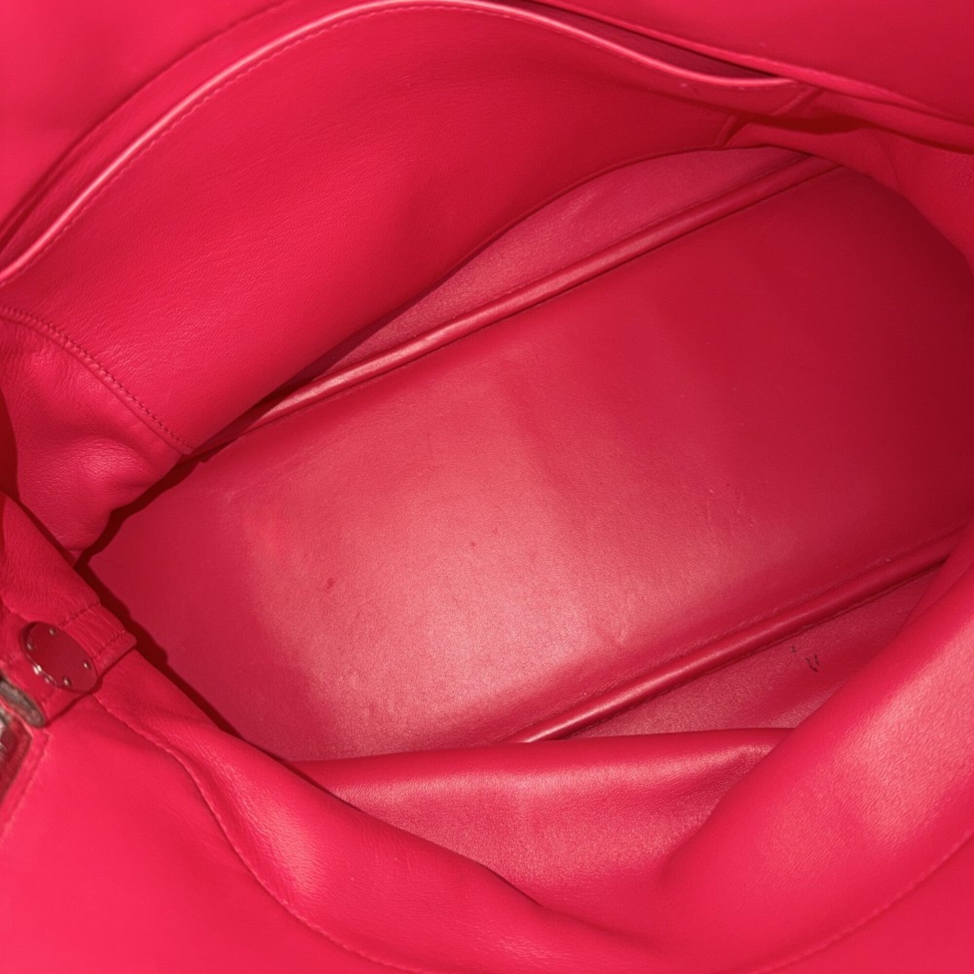 Hermes Red Color Leather Handbag Shoulder Bag (Pre-Owned)