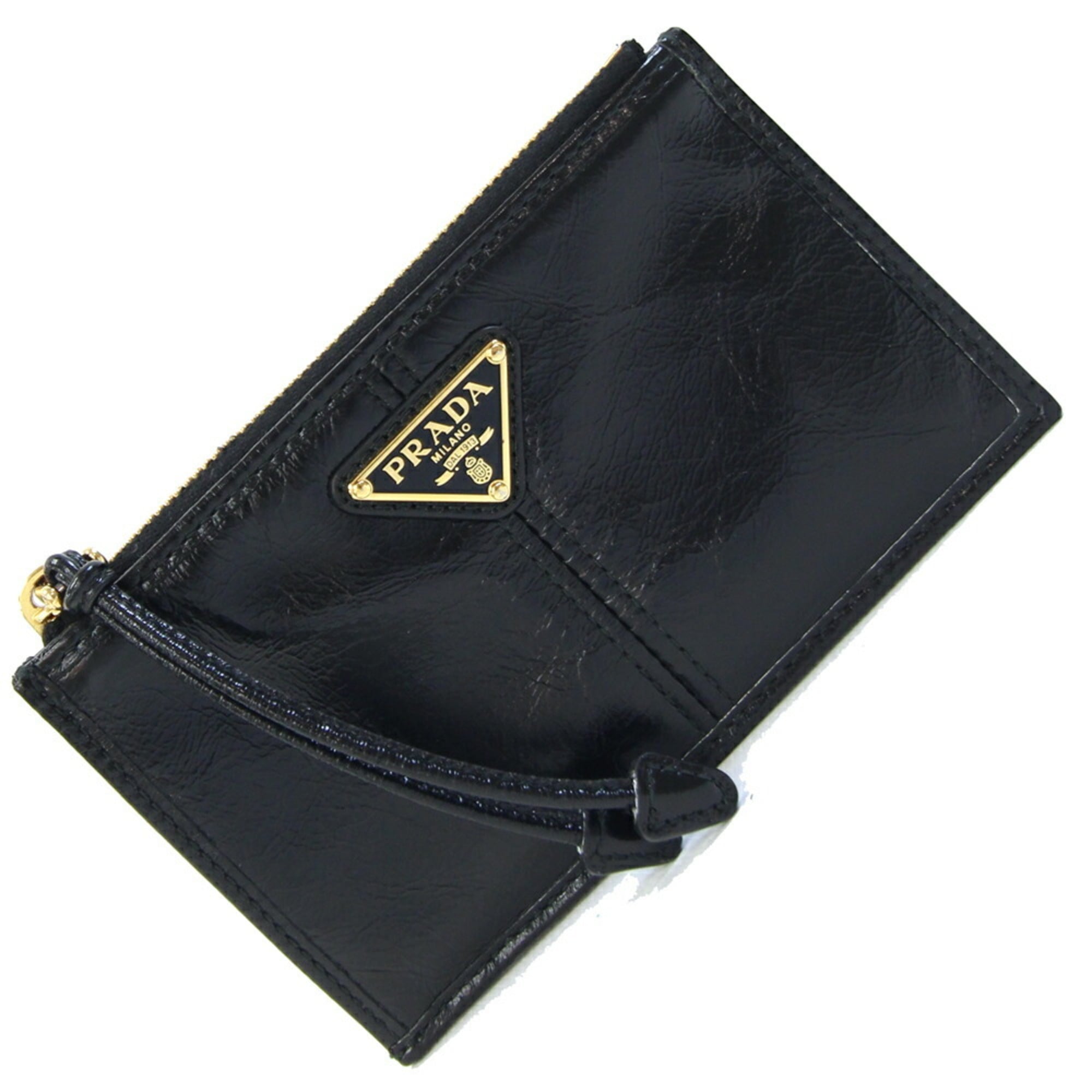 Prada Black Leather Card Wallet (Pre-Owned)