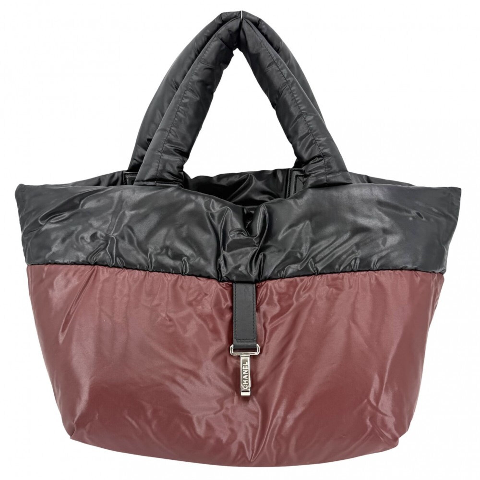 Chanel Coco Cocoon Bordeaux Gray Nylon Handbag Tote Bag (Pre-Owned)