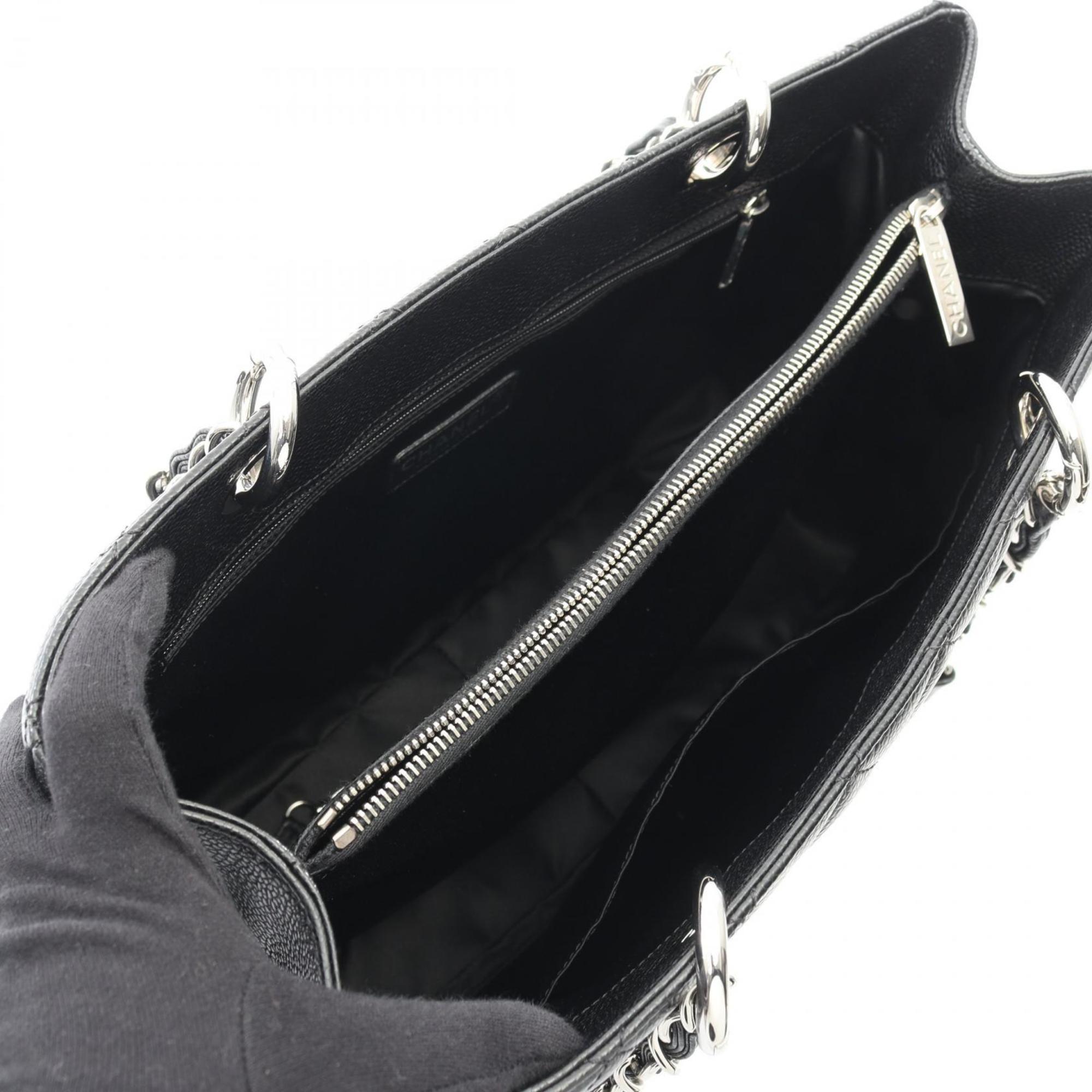 Chanel Black Grained Calfskin Handbag Tote Bag (Pre-Owned)