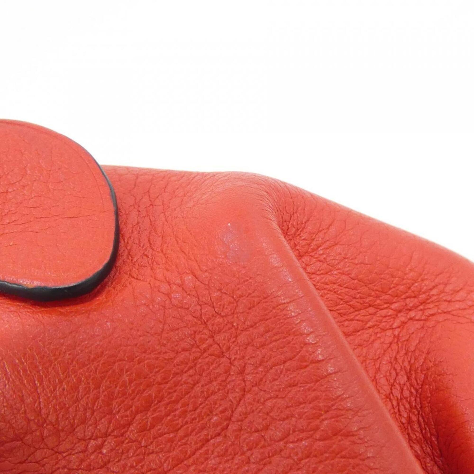 Loewe Red Color Leather Coin Purse/Coin Case (Pre-Owned)