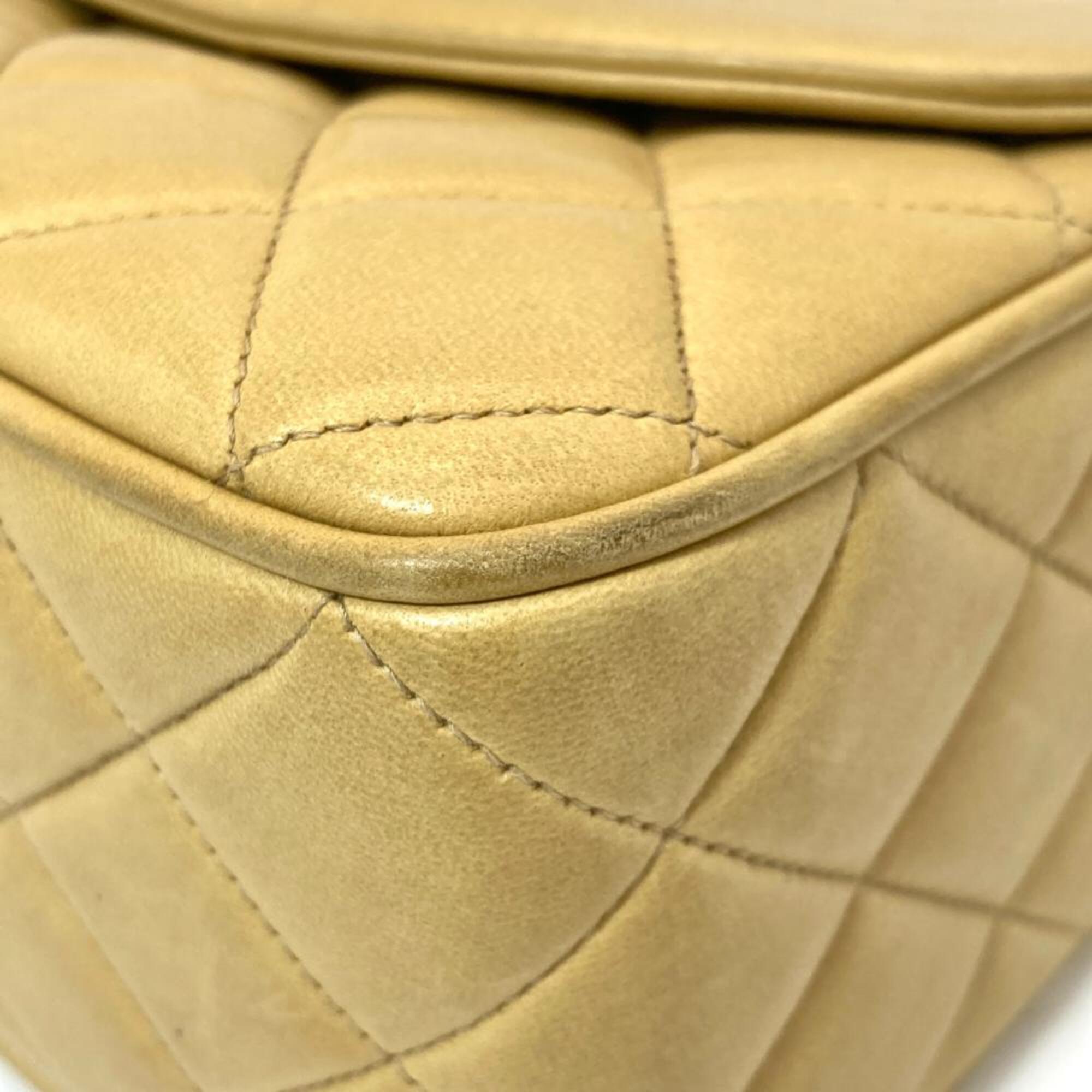 Chanel Beige Beige Gold Black Shoulder Bag (Pre-Owned)