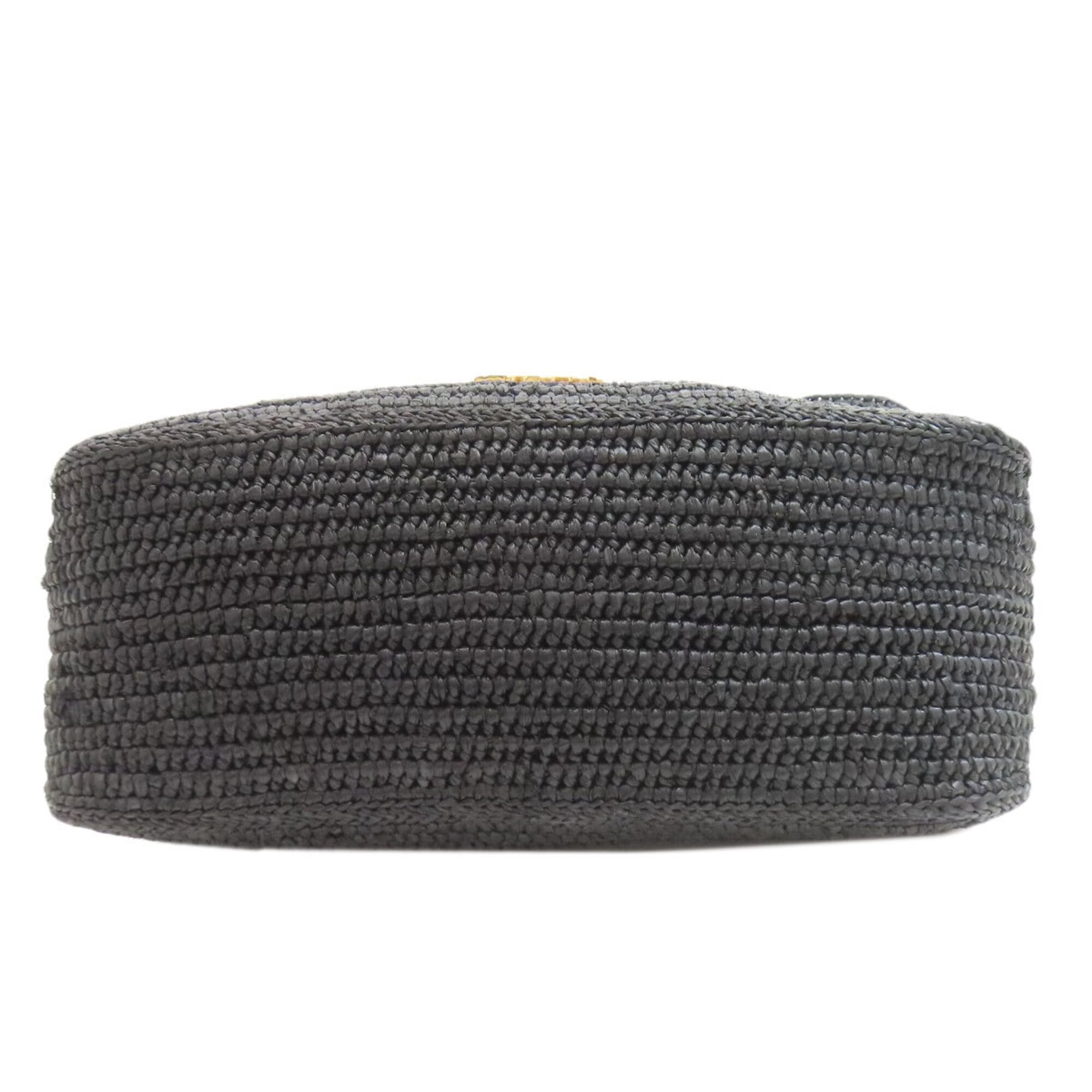 Loewe Black Raffia Leather Handbag (Pre-Owned)