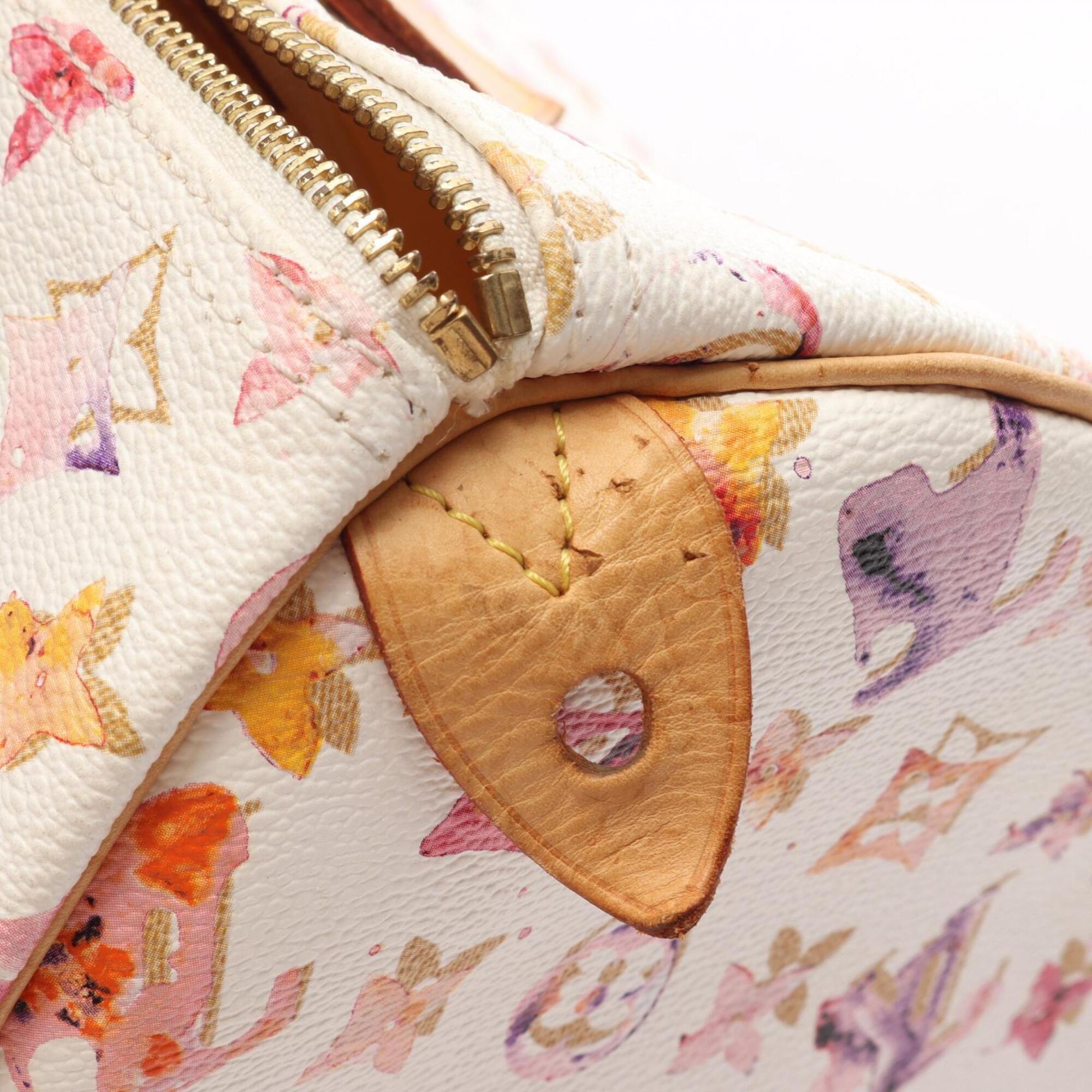 Louis Vuitton Blanc Multi-Color White Coated Canvas Leather Handbag (Pre-Owned)