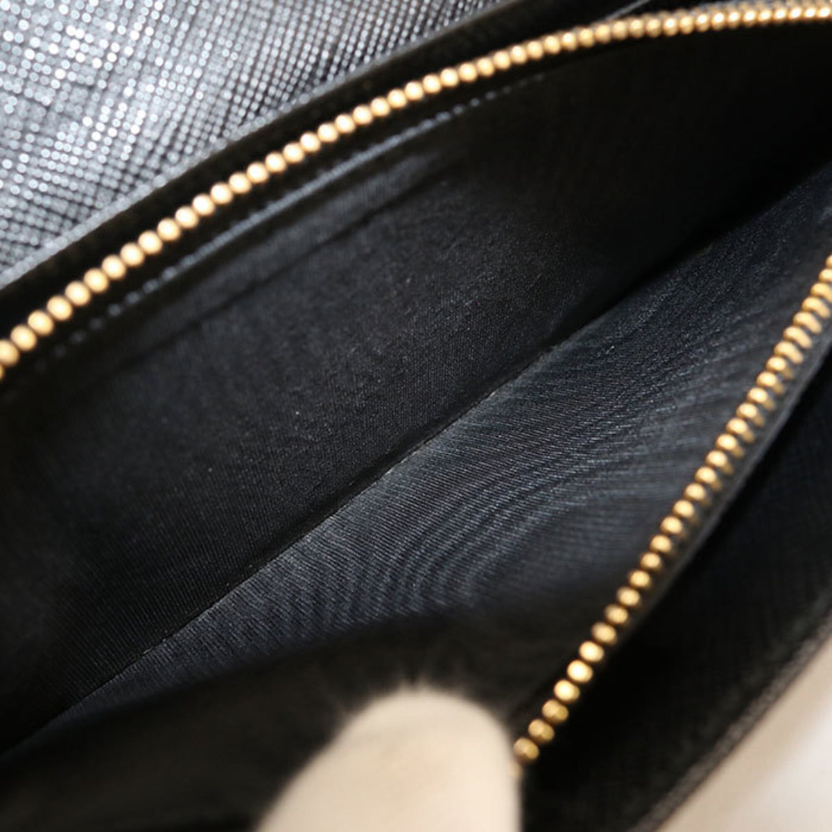 Prada Black Leather Long Wallet (Bi-Fold) (Pre-Owned)