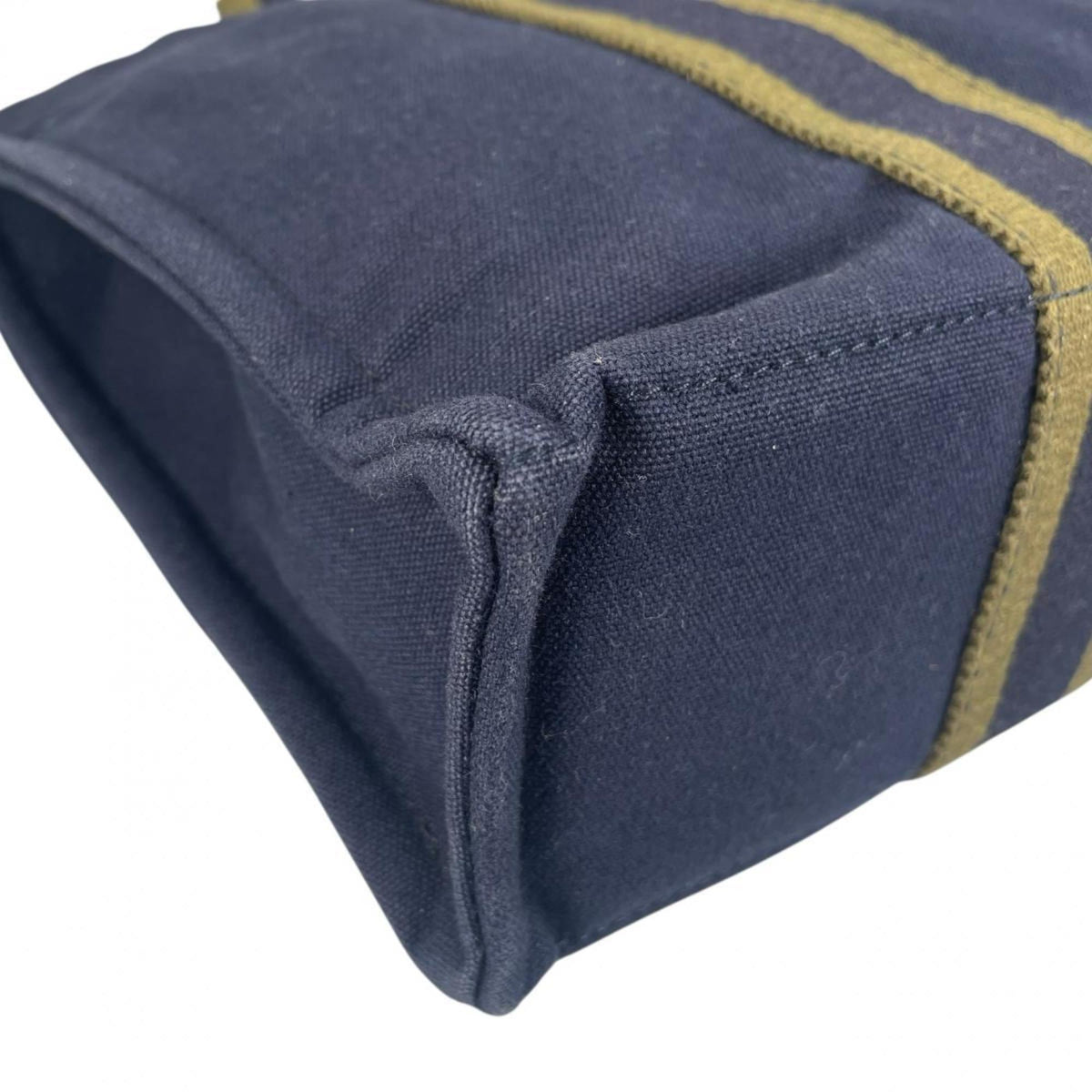 Hermes Navy Canvas Handbag Tote Bag (Pre-Owned)
