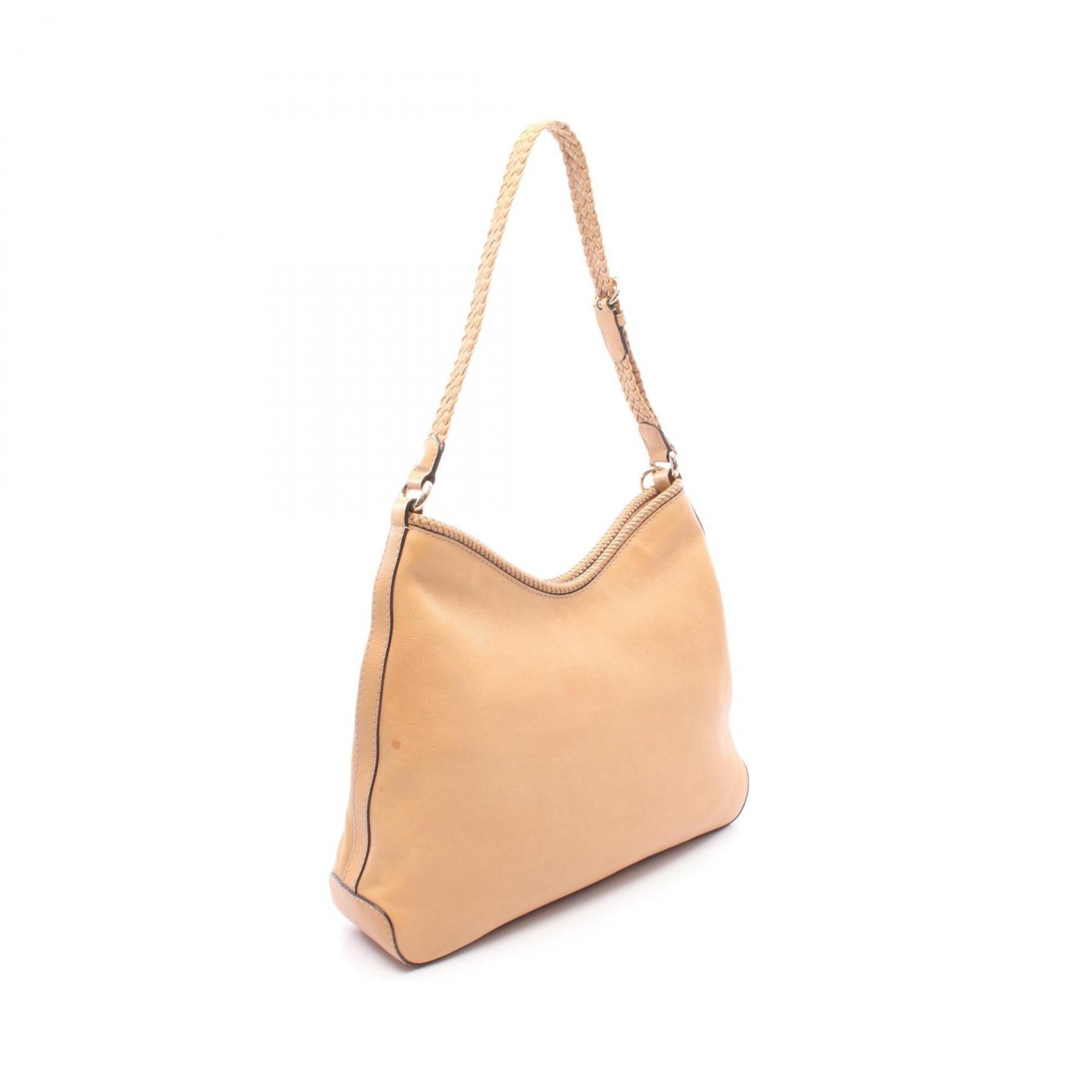 Gucci Beige Leather Handbag Shoulder Bag (Pre-Owned)