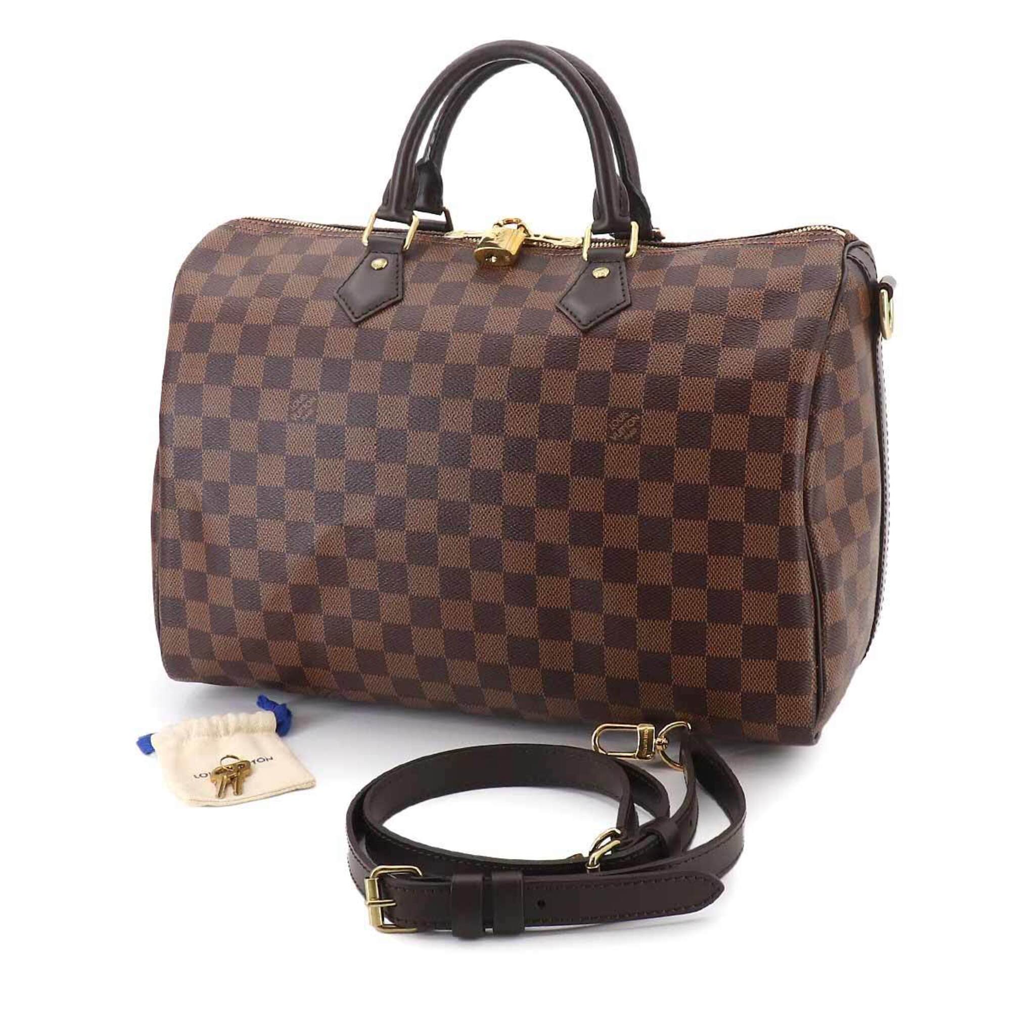 Louis Vuitton Brown Ebene Damier Canvas Boston Bag Handbag (Pre-Owned)