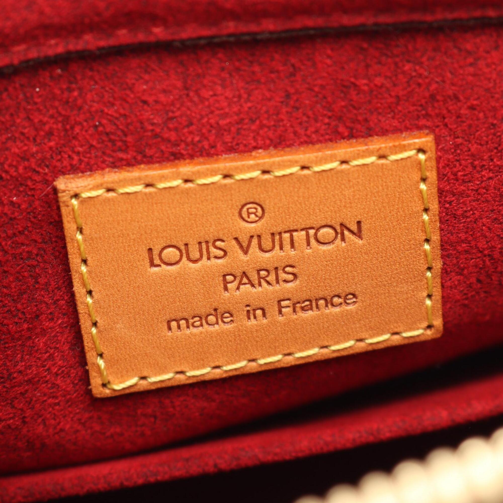 Louis Vuitton Brown Coated Canvas Leather Handbag Shoulder Bag (Pre-Owned)