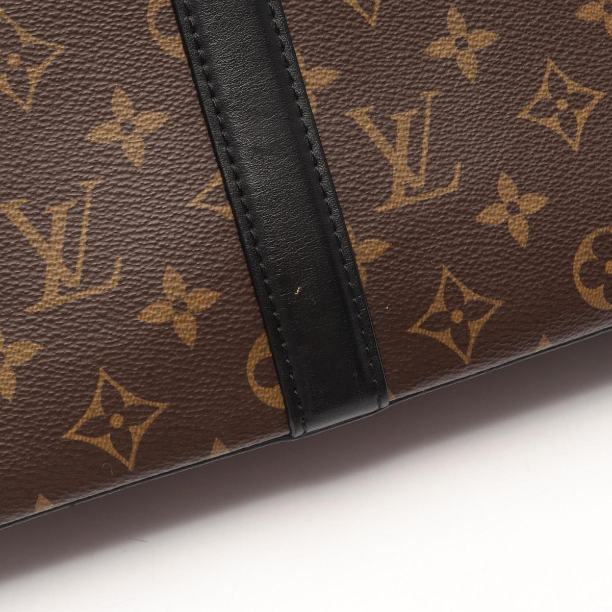 Louis Vuitton Black Brown Coated Canvas Leather Handbag Tote Bag (Pre-Owned)