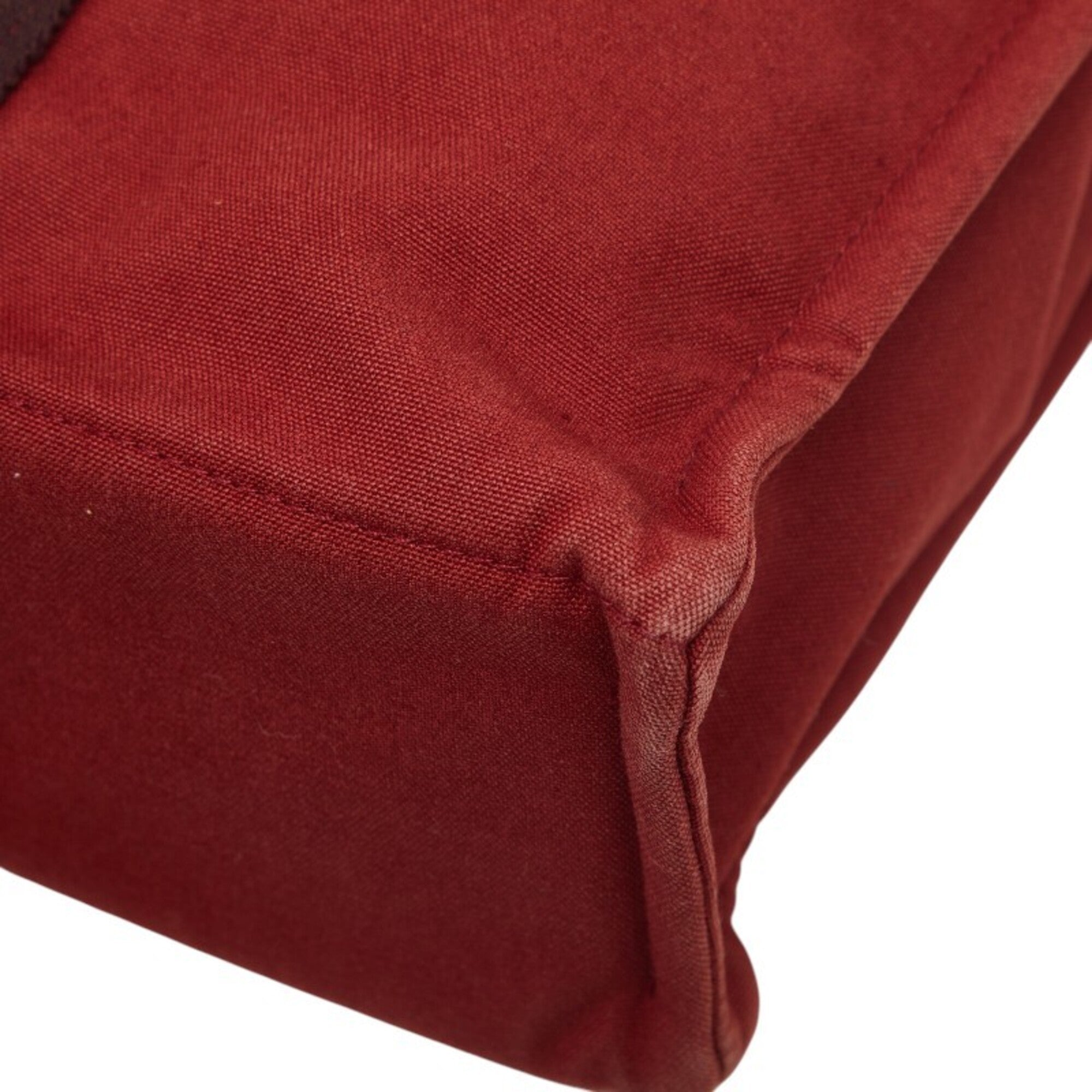 Hermes Red Color Canvas Handbag Tote Bag (Pre-Owned)