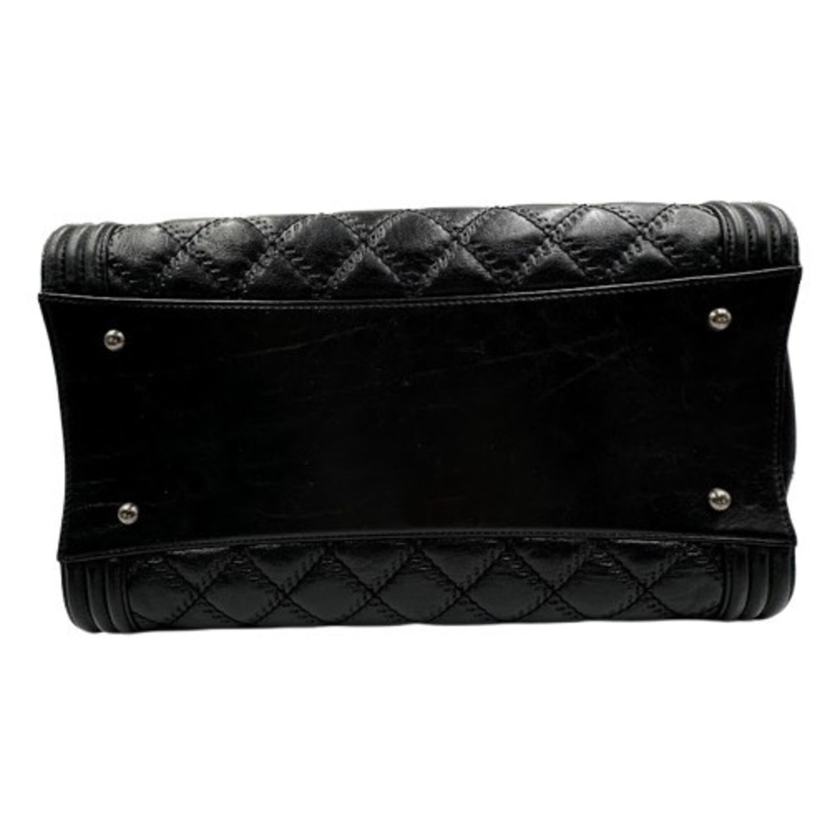 Chanel Boy Chanel Black Leather Shoulder Bag (Pre-Owned)