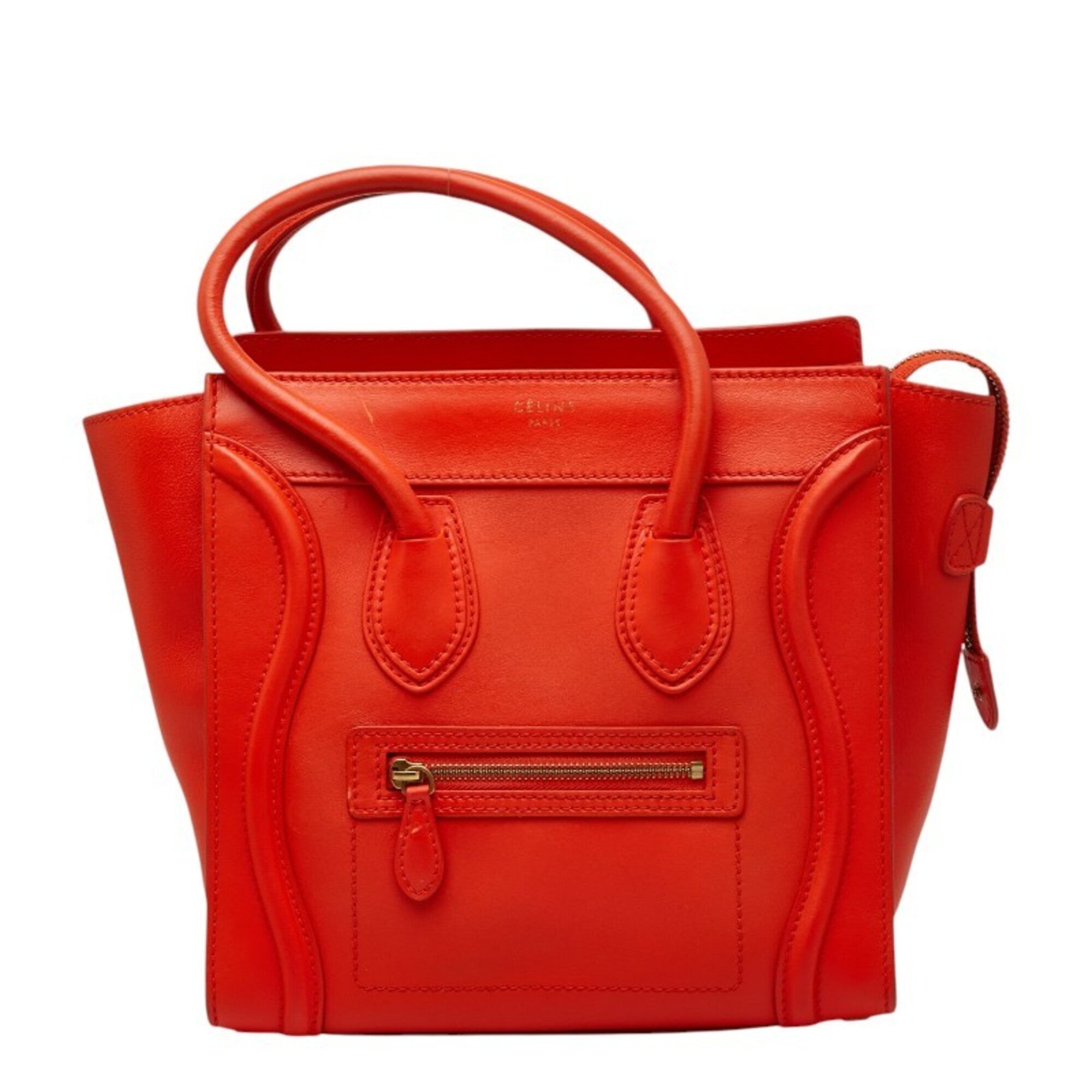 Celine Orange Leather Handbag (Pre-Owned)